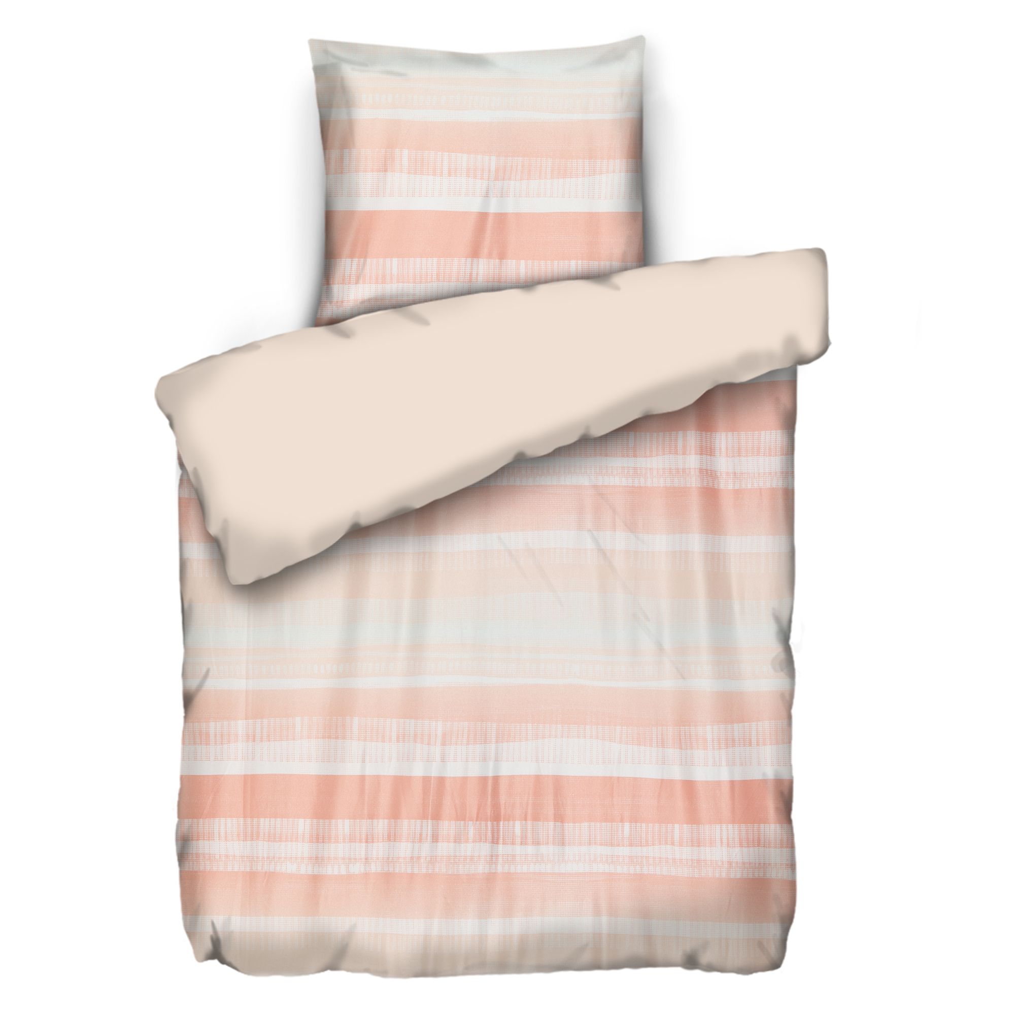 JERYMOOD Wendebettwäsche Querstreifen Mikrofaser Jersey Einzelbett, 2tlg.