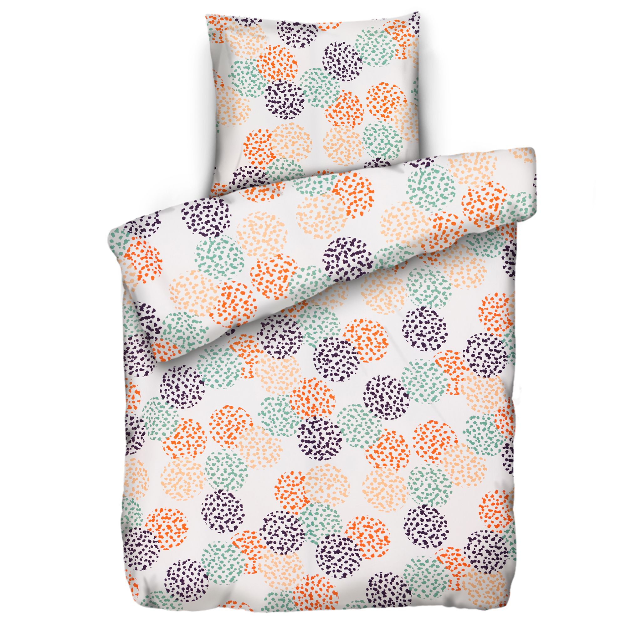 SOFT HARMONY Bettwäsche Grafik mit Punkten Mikrofaser samtweich Einzelbett, 2tlg.