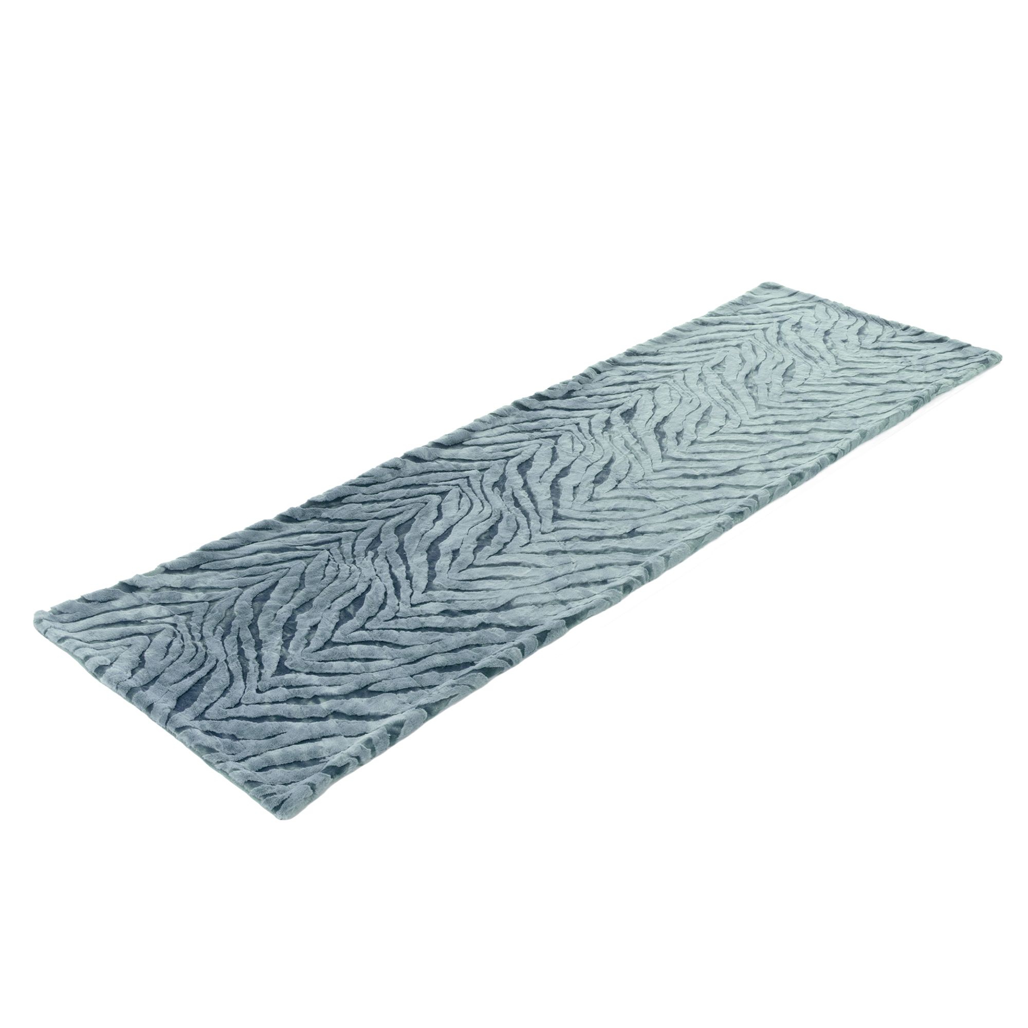 MONT CHALET Wende-Bettläufer Glanzstreifen Mikrofaser Chinchilla waschbar, 75x245cm