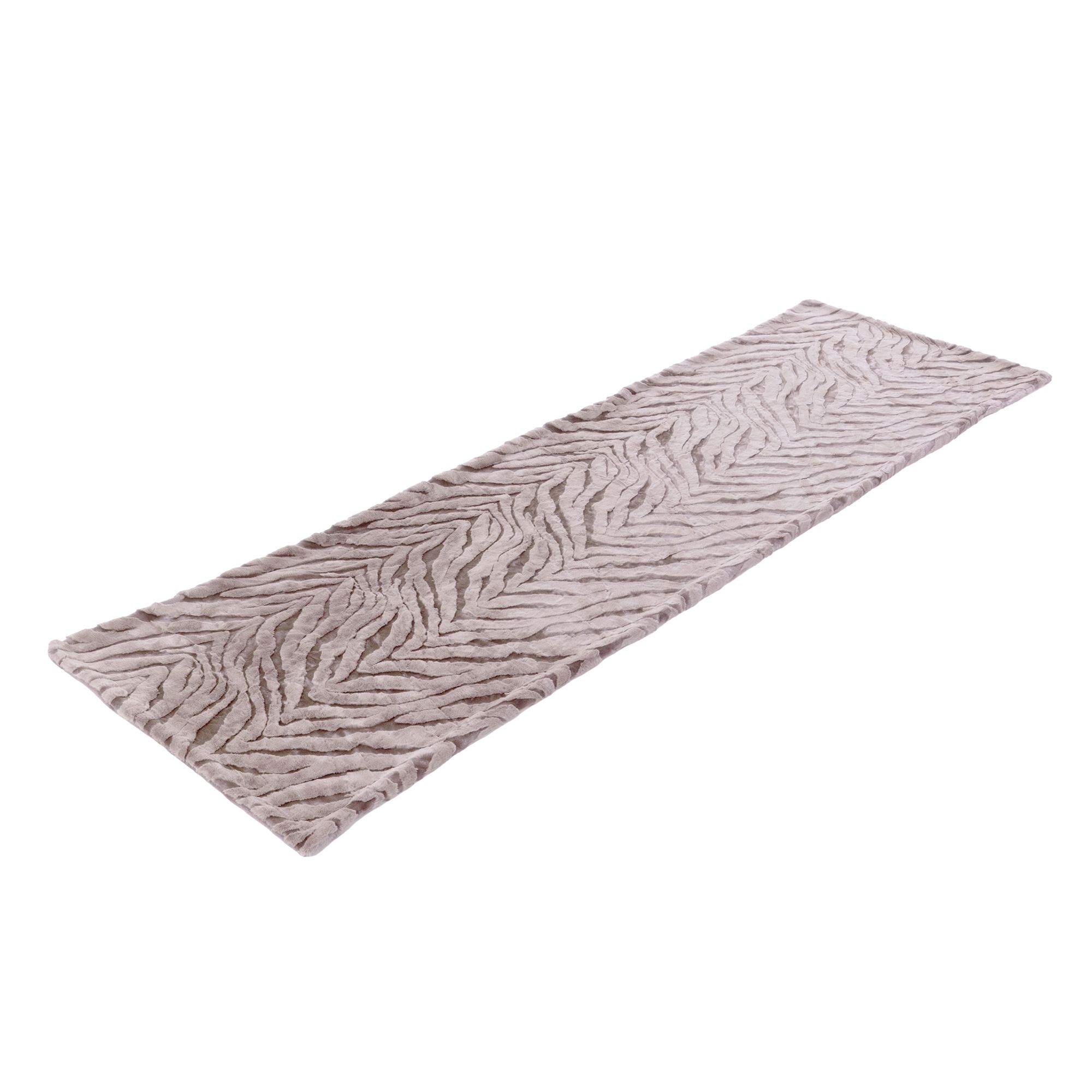 MONT CHALET Wende-Bettläufer Glanzstreifen Mikrofaser Chinchilla waschbar, 75x245cm