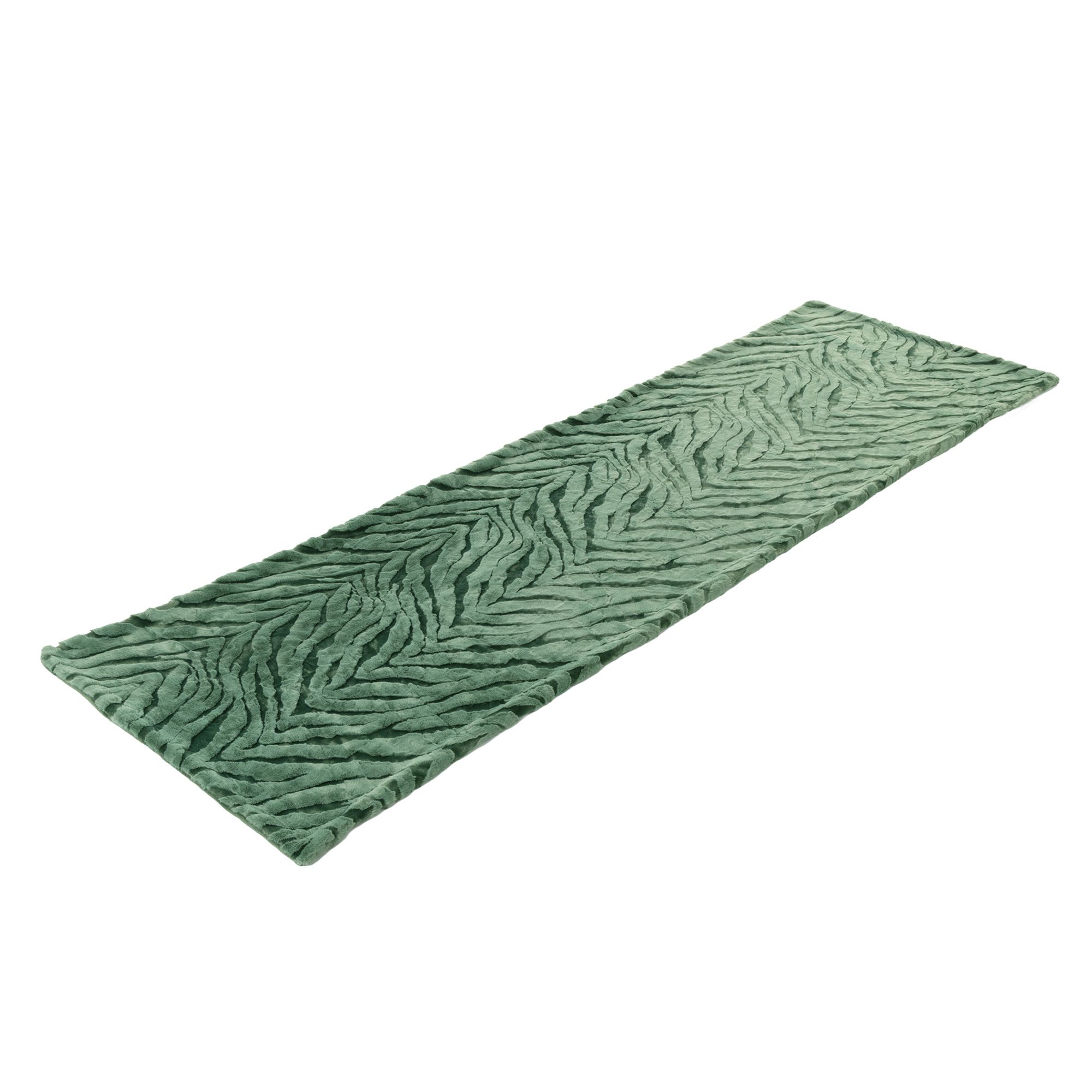 MONT CHALET Wende-Bettläufer Glanzstreifen Mikrofaser Chinchilla waschbar, 75x245cm