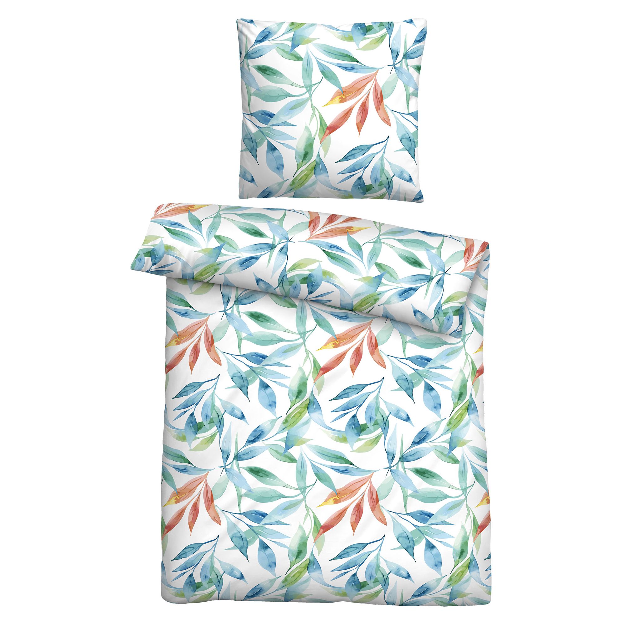 Castell® Bettwäsche Blätter Baumwoll Seersucker Einzelbett, 2tlg.