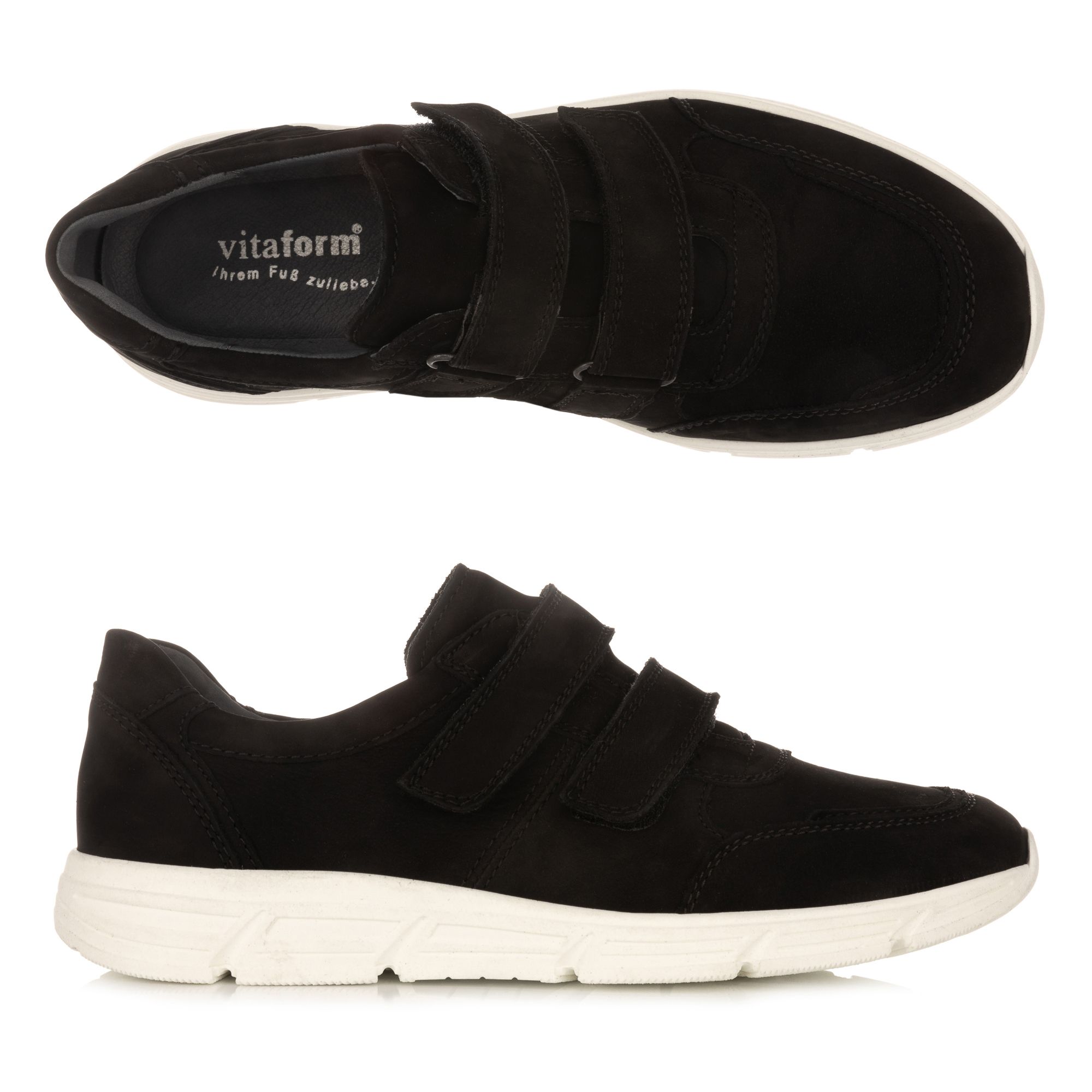 B-Ware VITAFORM Herren-Halbschuh Nubukleder Klettverschluss