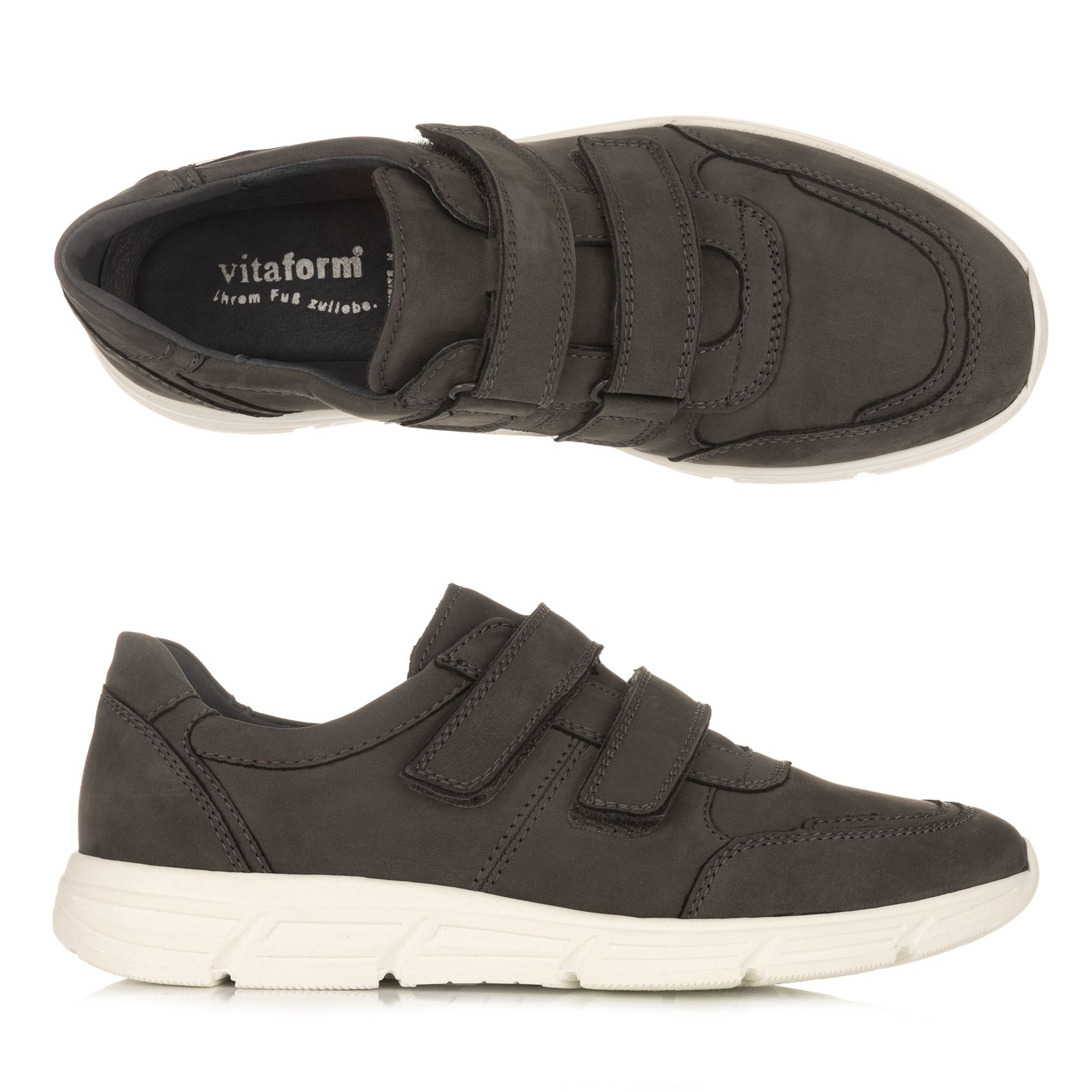 B-Ware VITAFORM Herren-Halbschuh Nubukleder Klettverschluss