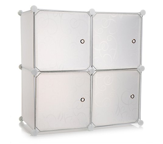 multifunktionales Steckregal Würfel 4 Boxen mit Türen ca. 143x39x37cm
