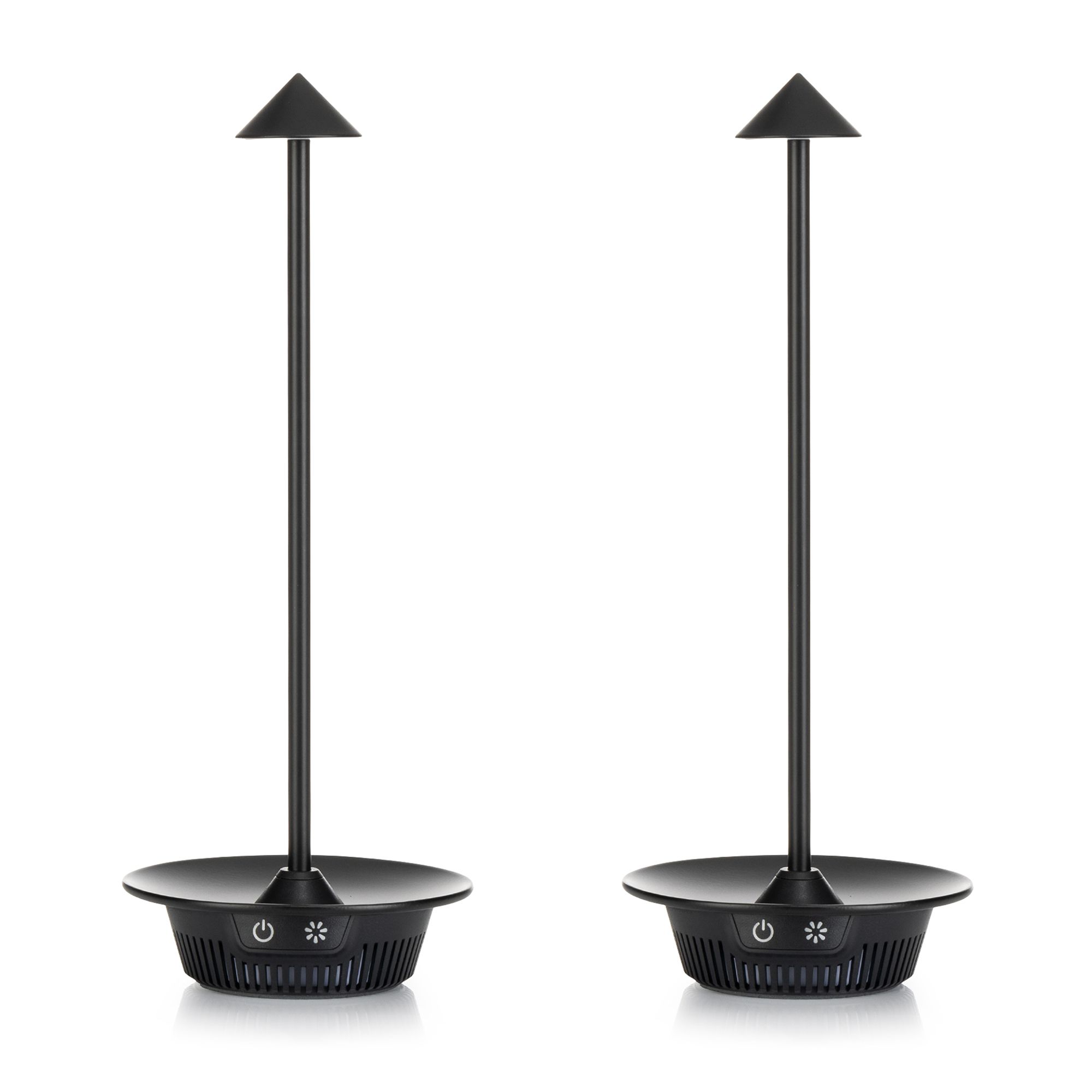 LED-Tischleuchte 3 Farbtemperaturen dimmbar, RGB Basis wiederaufladlar 2 Stück