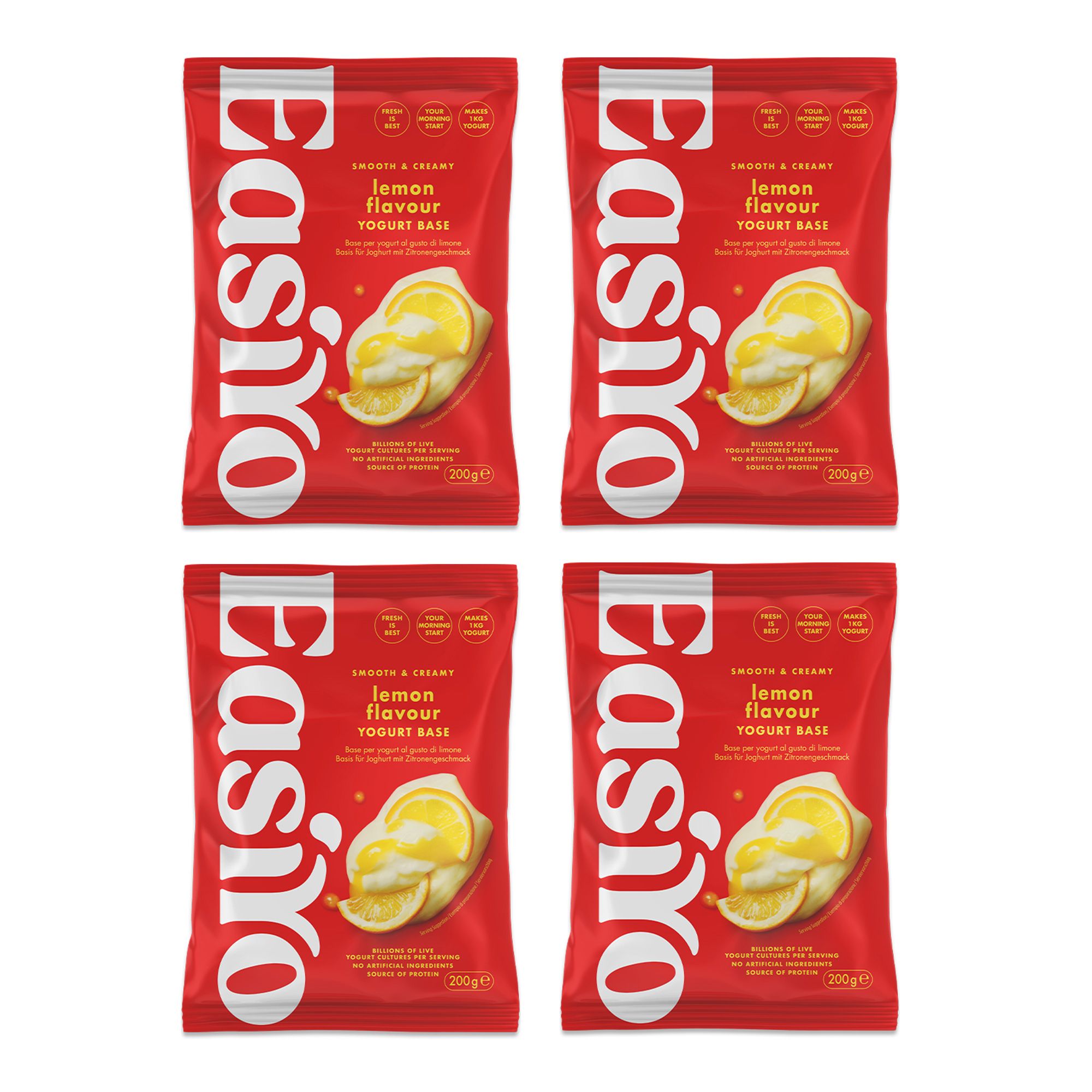  EASIYO Joghurtpulver 4 Beutel für 4kg frischen Joghurt Zitronengeschmack