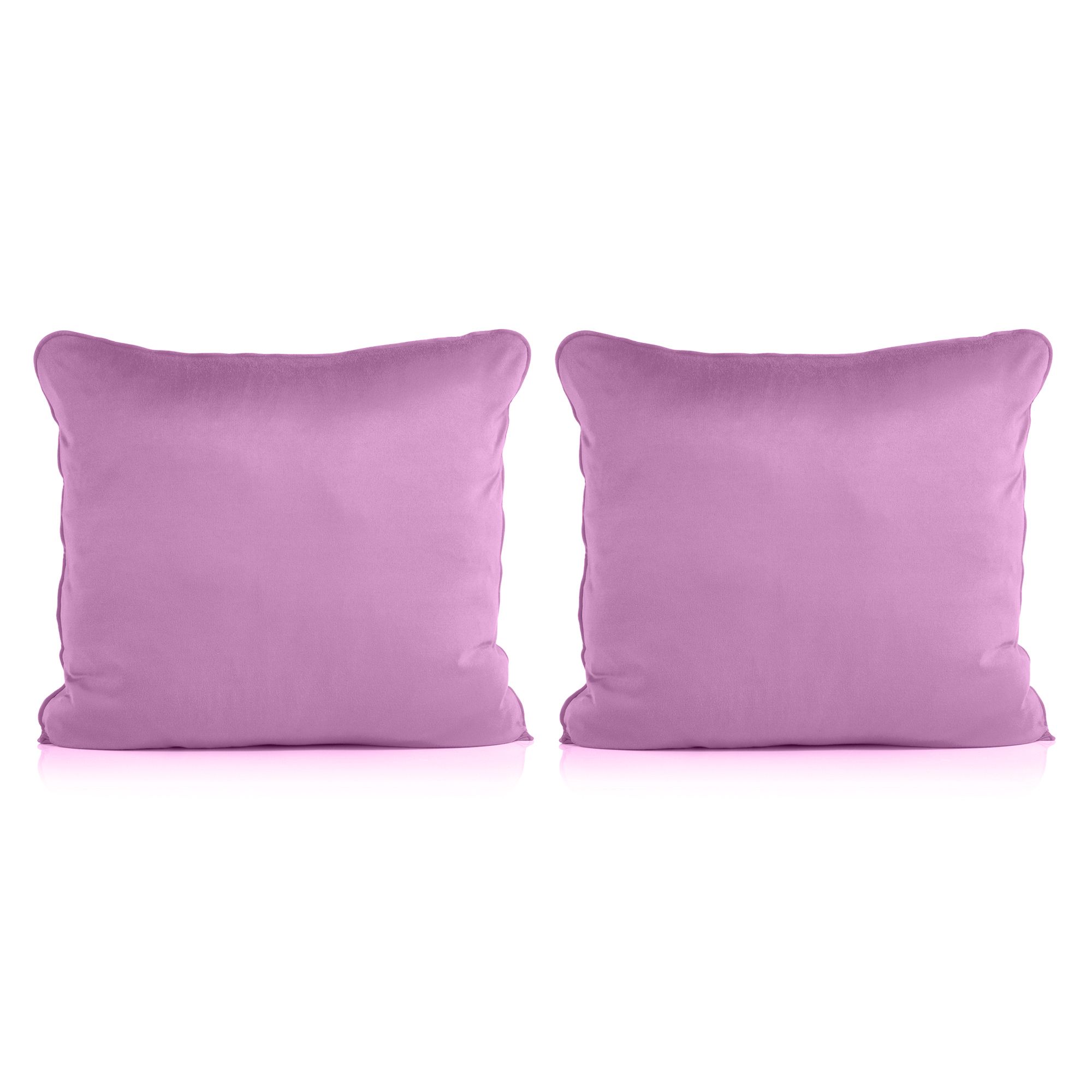 JERYMOOD 2 Kissenbezüge uni mit Paspel Mikrofaser Jersey waschbar, ca. 50x50cm