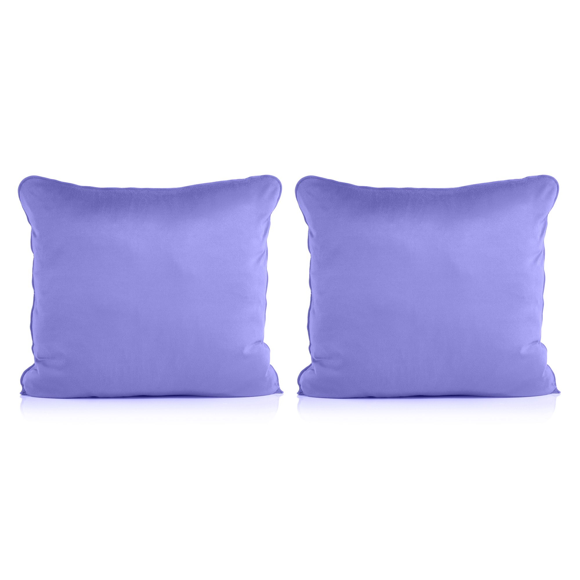 JERYMOOD 2 Kissenbezüge uni mit Paspel Mikrofaser Jersey waschbar, ca. 50x50cm