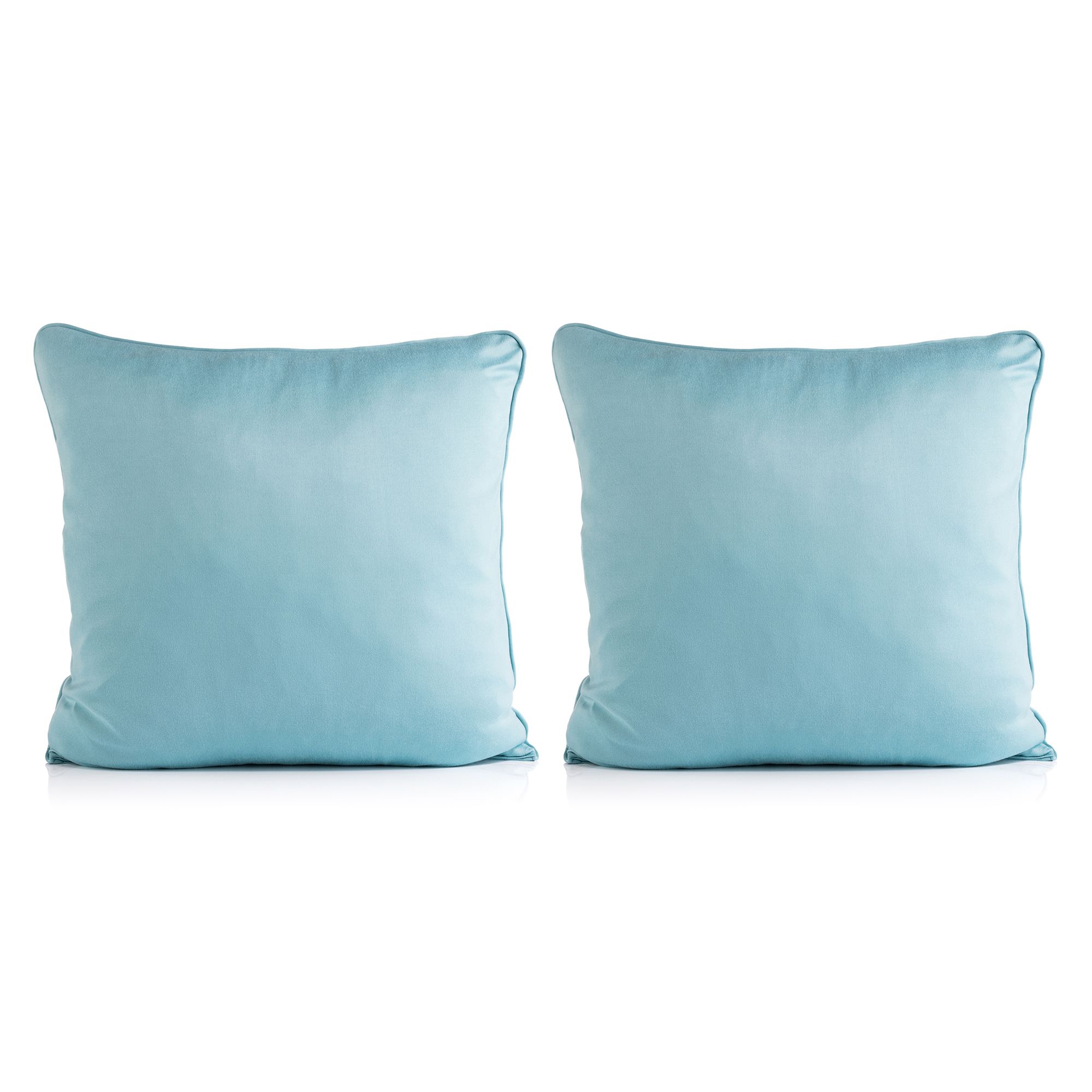 JERYMOOD 2 Kissenbezüge uni mit Paspel Mikrofaser Jersey waschbar, ca. 50x50cm