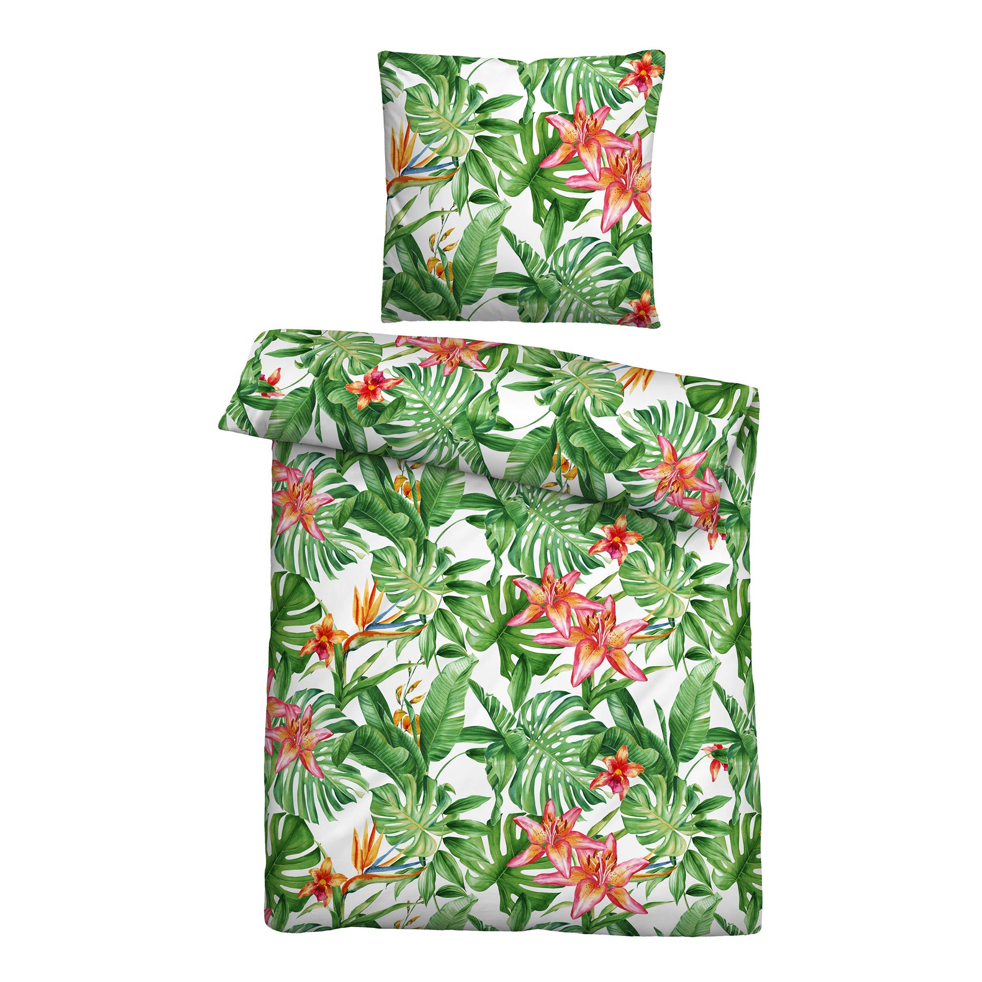 Castell® Bettwäsche Dschungel Baumwoll Seersucker Einzelbett, 2tlg.