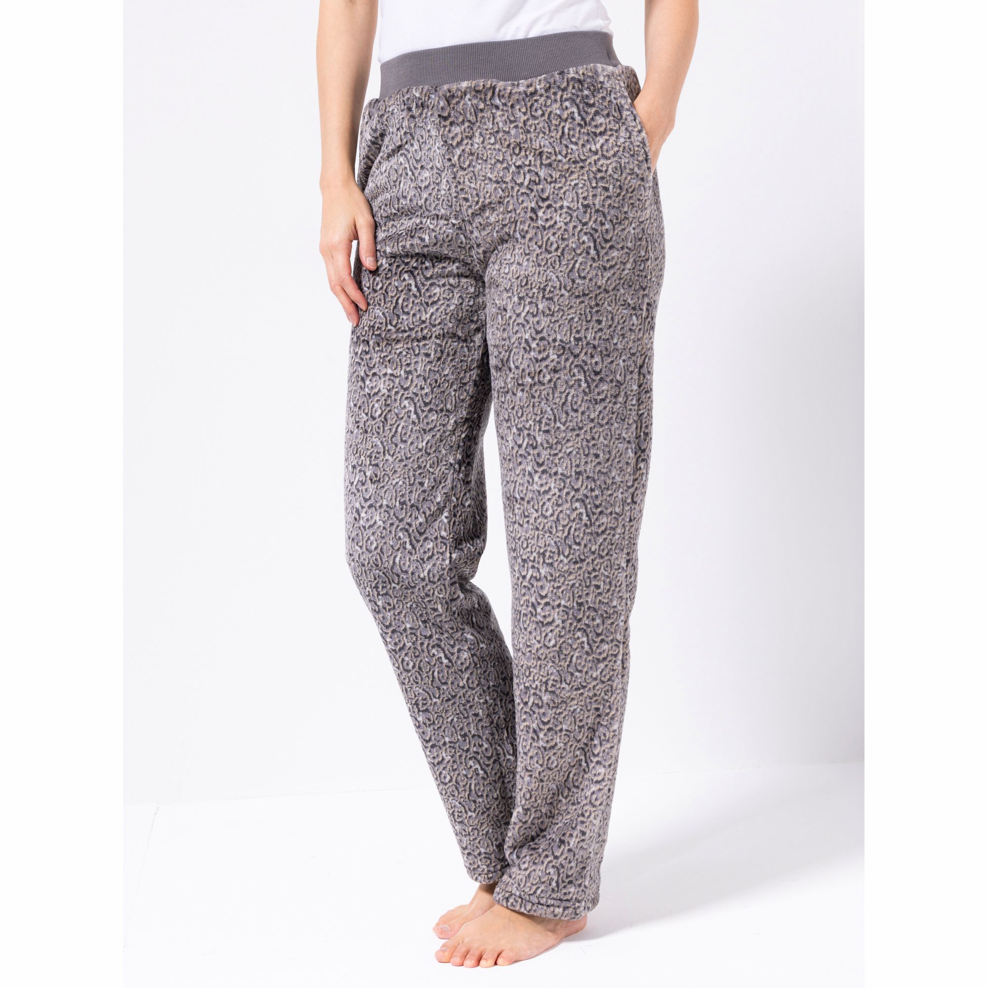 MONT CHALET Damen-Hose bedruckt Mikrofaser Chinchilla Hosentaschen