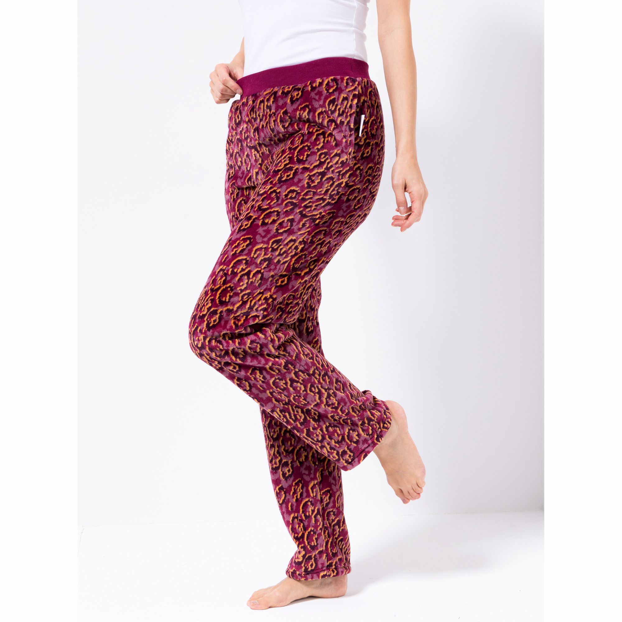 MONT CHALET Damen-Hose bedruckt Mikrofaser Chinchilla Hosentaschen
