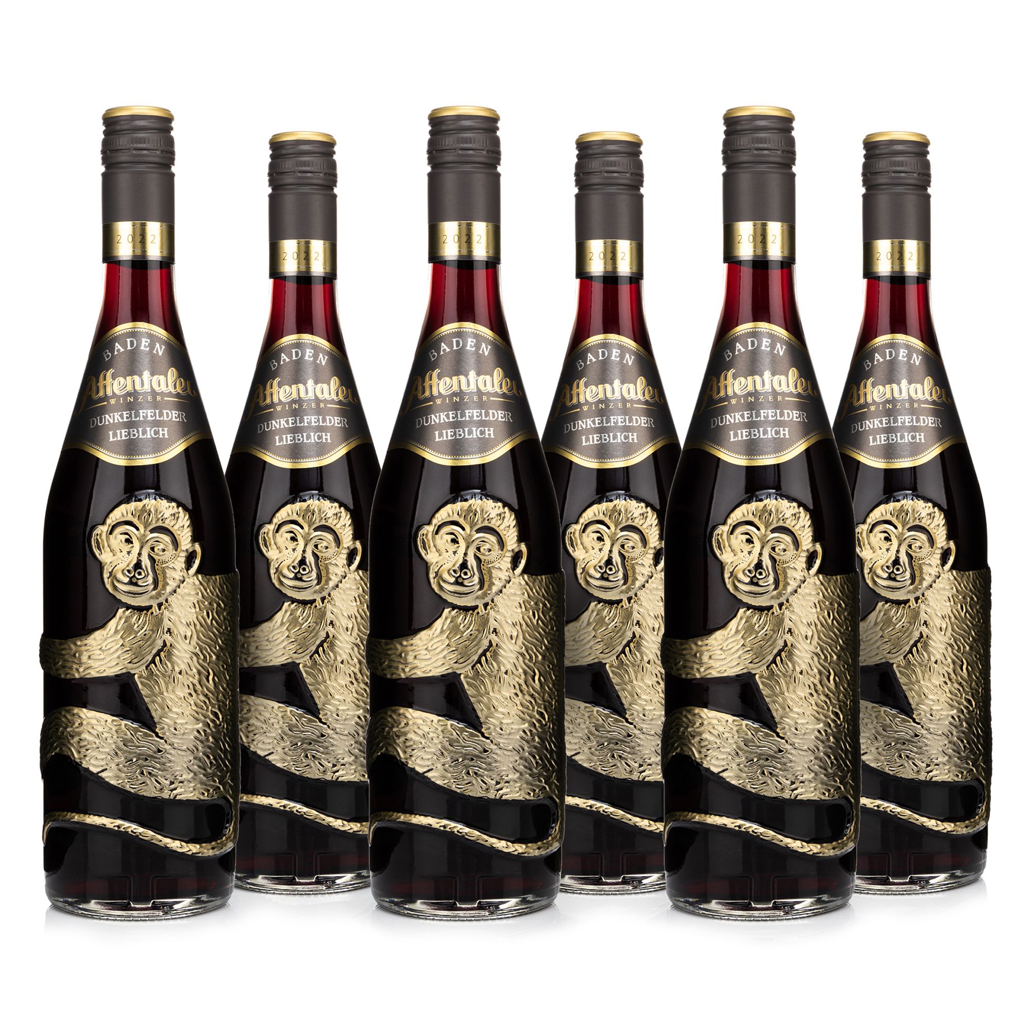 AFFENTALER WEIN Rotwein Dunkelfelder in Affenflaschen JG 2025, 6x 0,75l exklusiv bei QVC