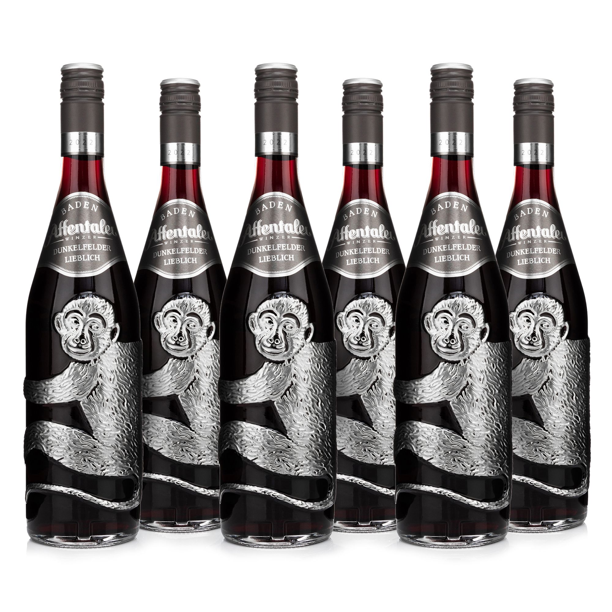 AFFENTALER WEIN Rotwein Dunkelfelder in Affenflaschen JG 2025, 6x 0,75l exklusiv bei QVC