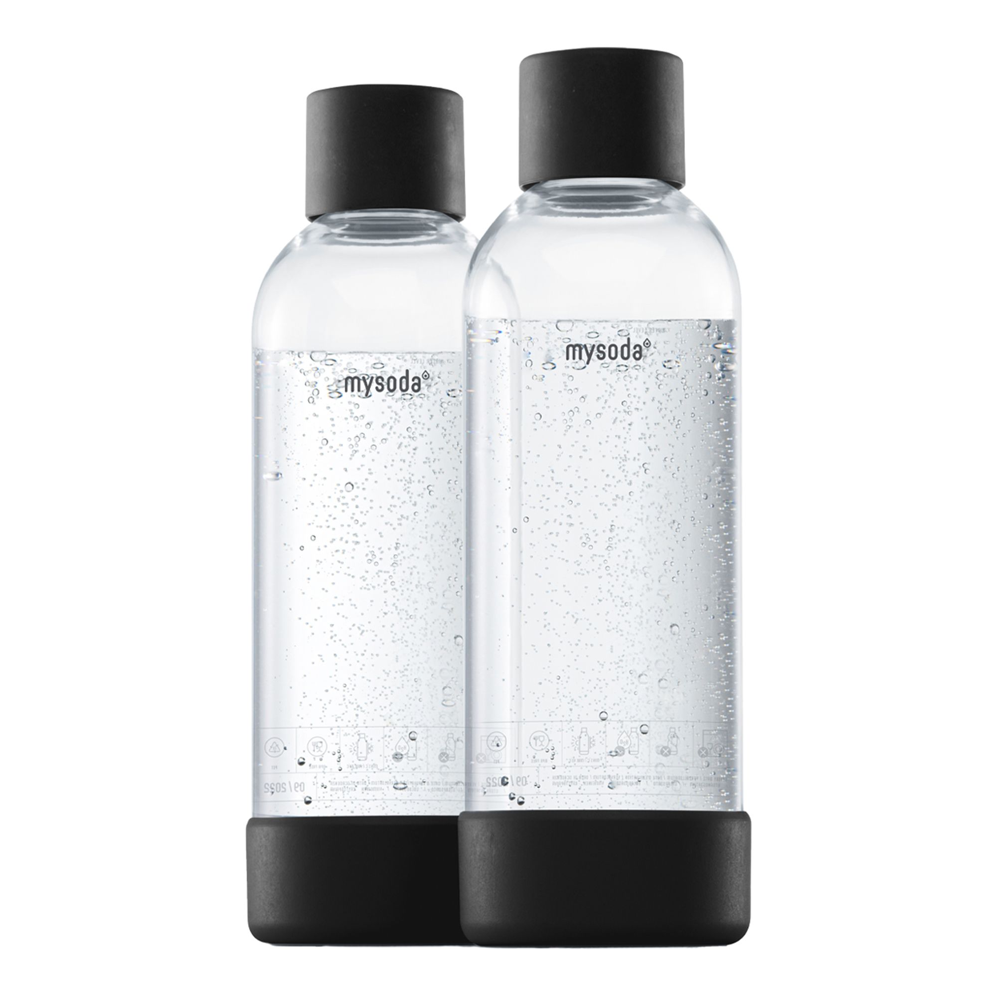 MYSODA Flaschen-Set PET-Wasserflaschen mit Schnellverschluss 2tlg., jeweils 1L