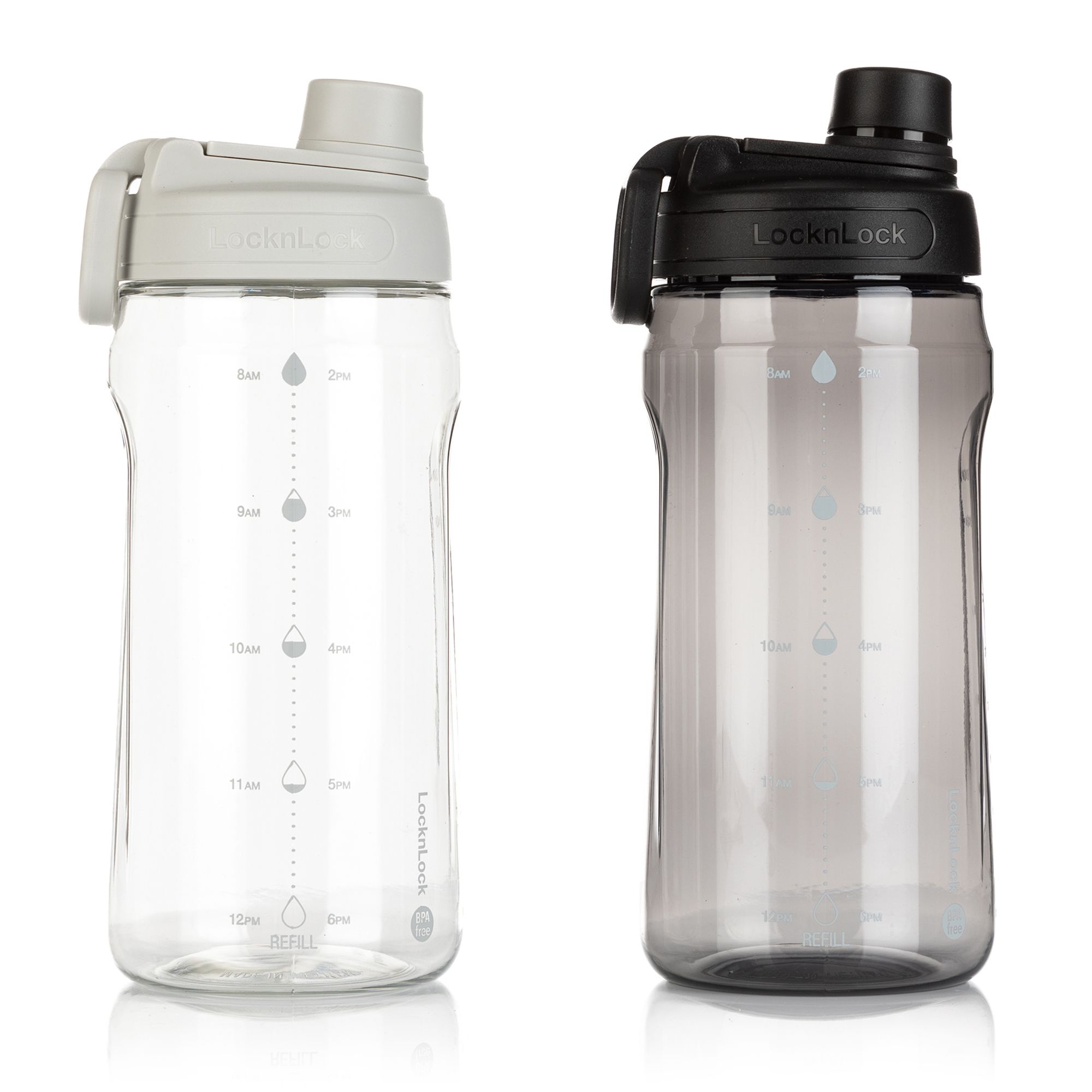 LocknLock 2 Trinkflaschen mit Tragegriff und Füllanzeige je 1,5L Volumen