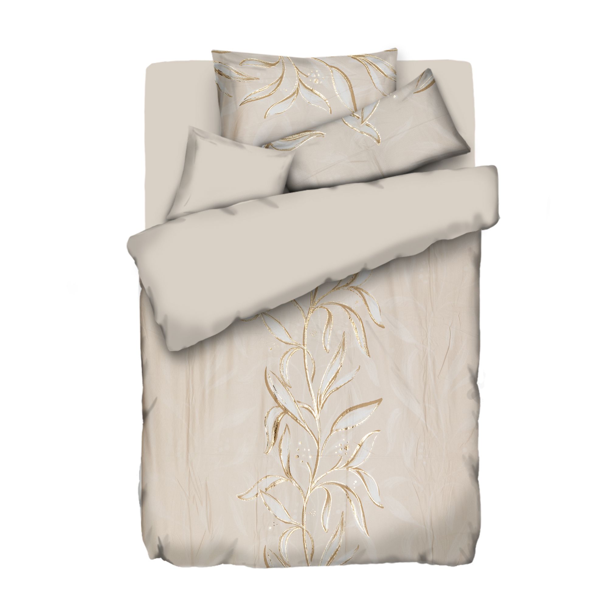 WINTERENGEL Wendebettwäsche Glitzerranke Mikrofaser Flanell Einzelbett, 5tlg.