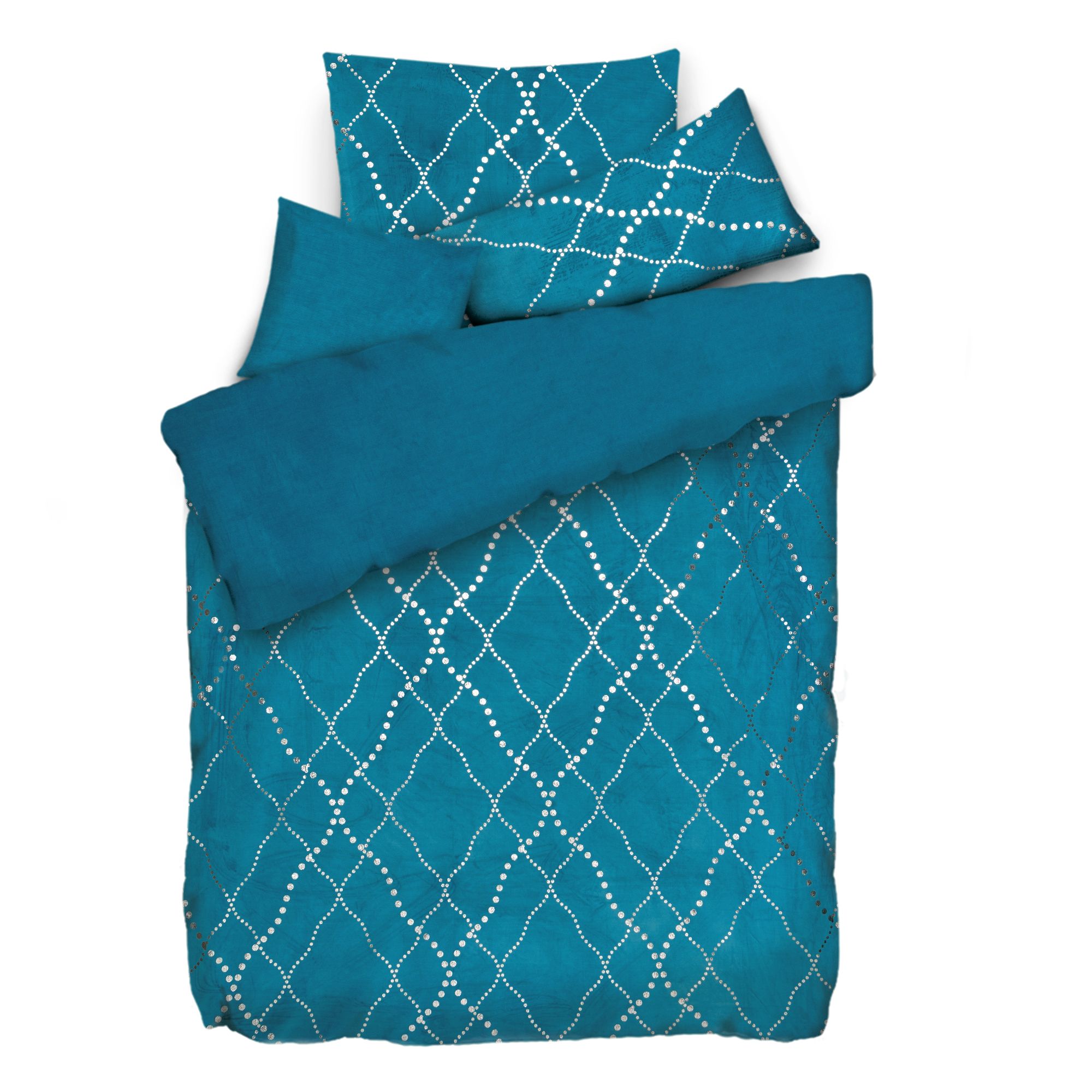 NICKYMOOD Wendebettwäsche Rauten-Design Mikrofaser Nicky Einzelbett, 4tlg.