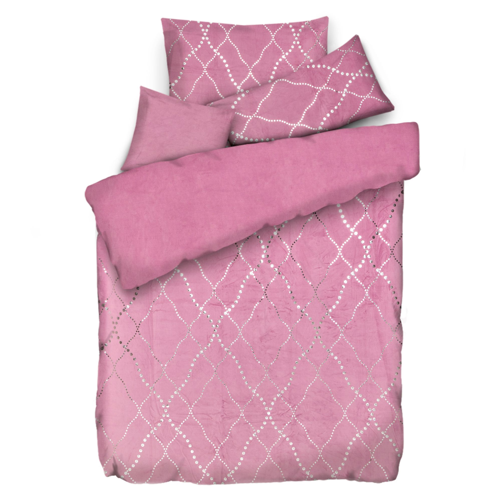 NICKYMOOD Wendebettwäsche Rauten-Design Mikrofaser Nicky Einzelbett, 4tlg.