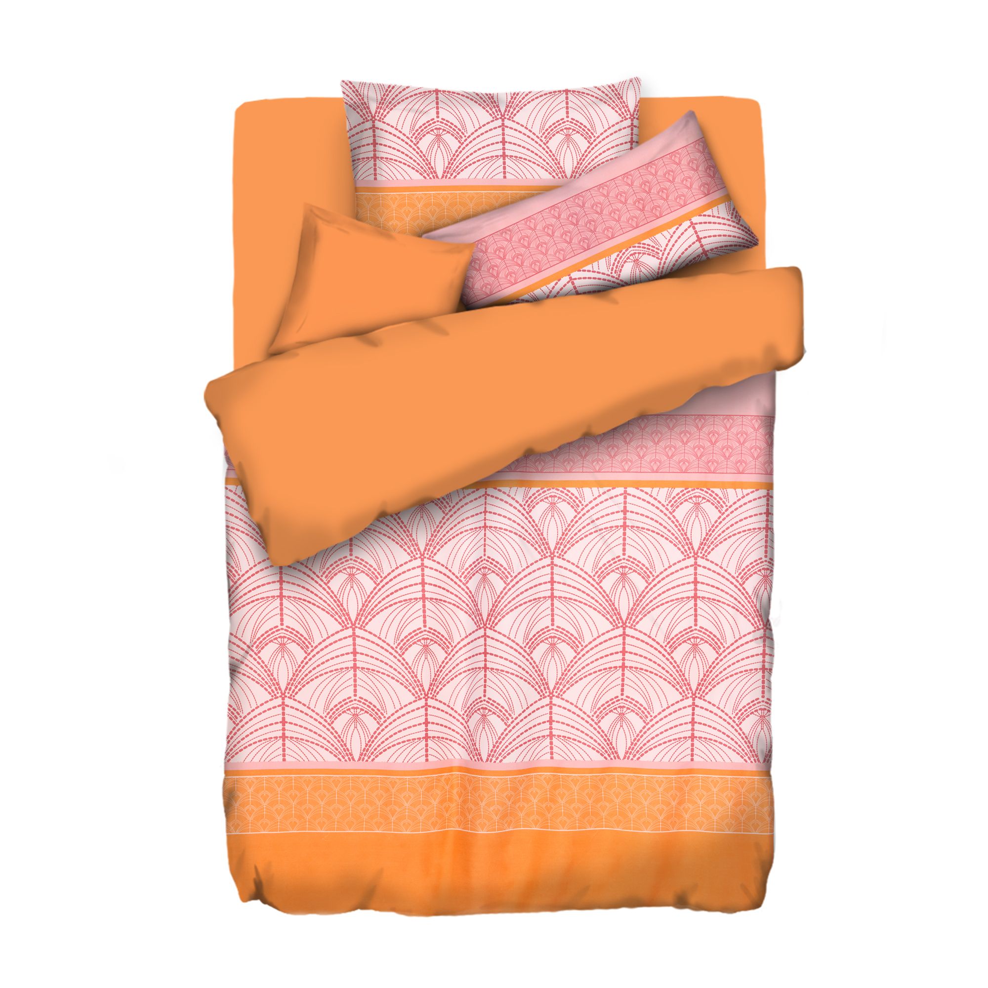 SOFT HARMONY Wendebettwäsche sommerliche Grafik Mikrofaser samtweich Einzelbett, 5tlg.