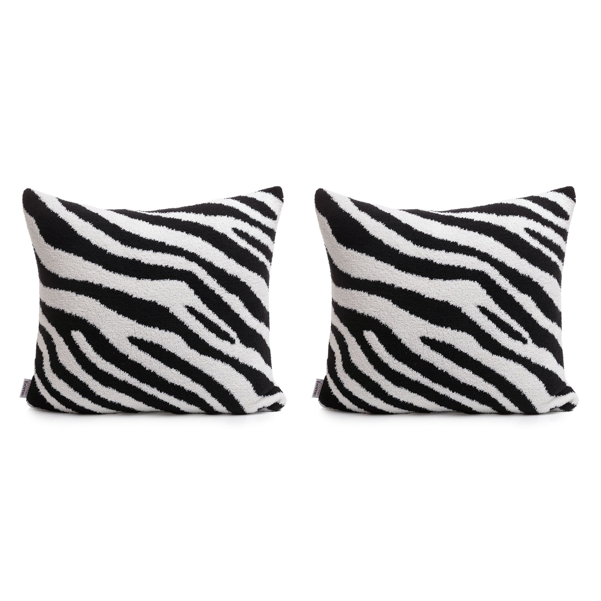 COZEE HOME 2 Dekokissenhüllen Jacquard mit Struktur MF Fluffy Bouclé waschbar, ca. 50x50cm