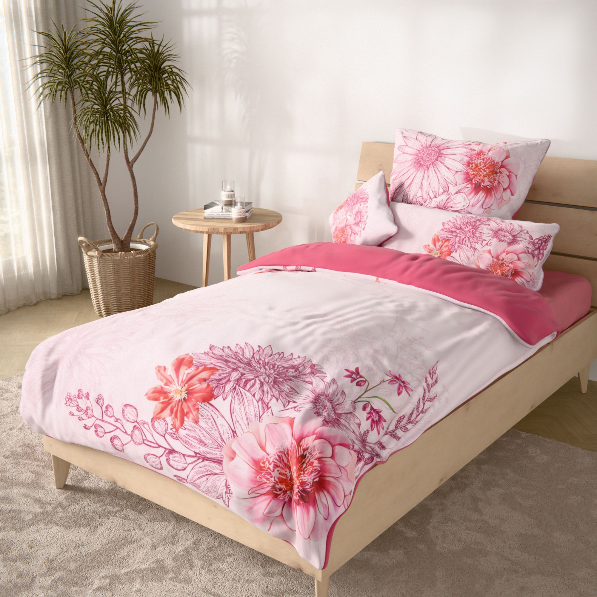 JERYMOOD Wendebettwäsche Glitzerpaspel Mikrofaser Jersey Einzelbett, 5tlg.