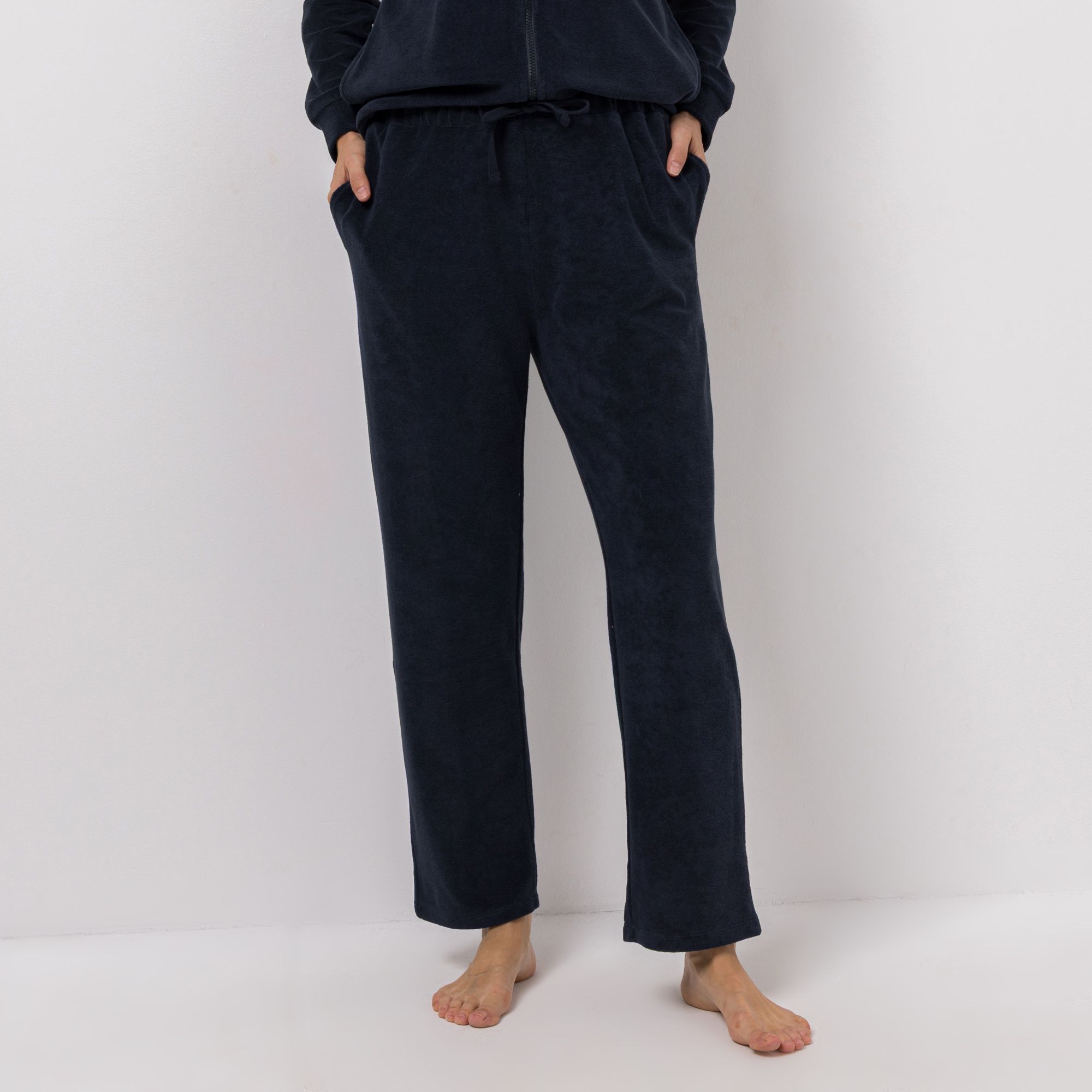 NACHTIGALL Damen-Hose uni Frottée-Qualität Kordelzug knöchellang