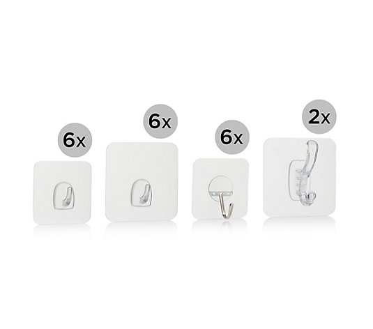 S-FIXX® Ultra Hooks Universalhaken Kleben statt Bohren verschiedene Größen 20tlg.