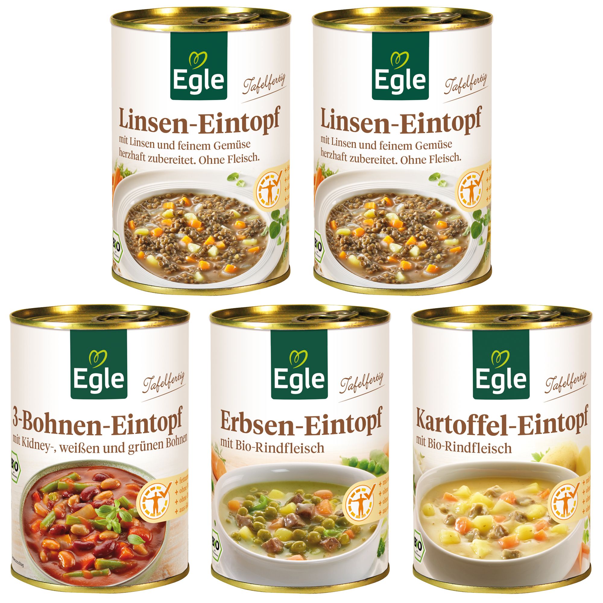 EGLE Bio Eintopf-Paket 4 versch. Sorten Inhalt 2.000g