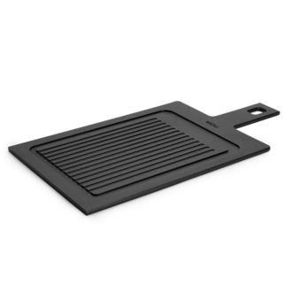 WOLL® Cut & Serve Schneidebretter-Set M mit Griff, 1x glatt und 1x mit Rillen