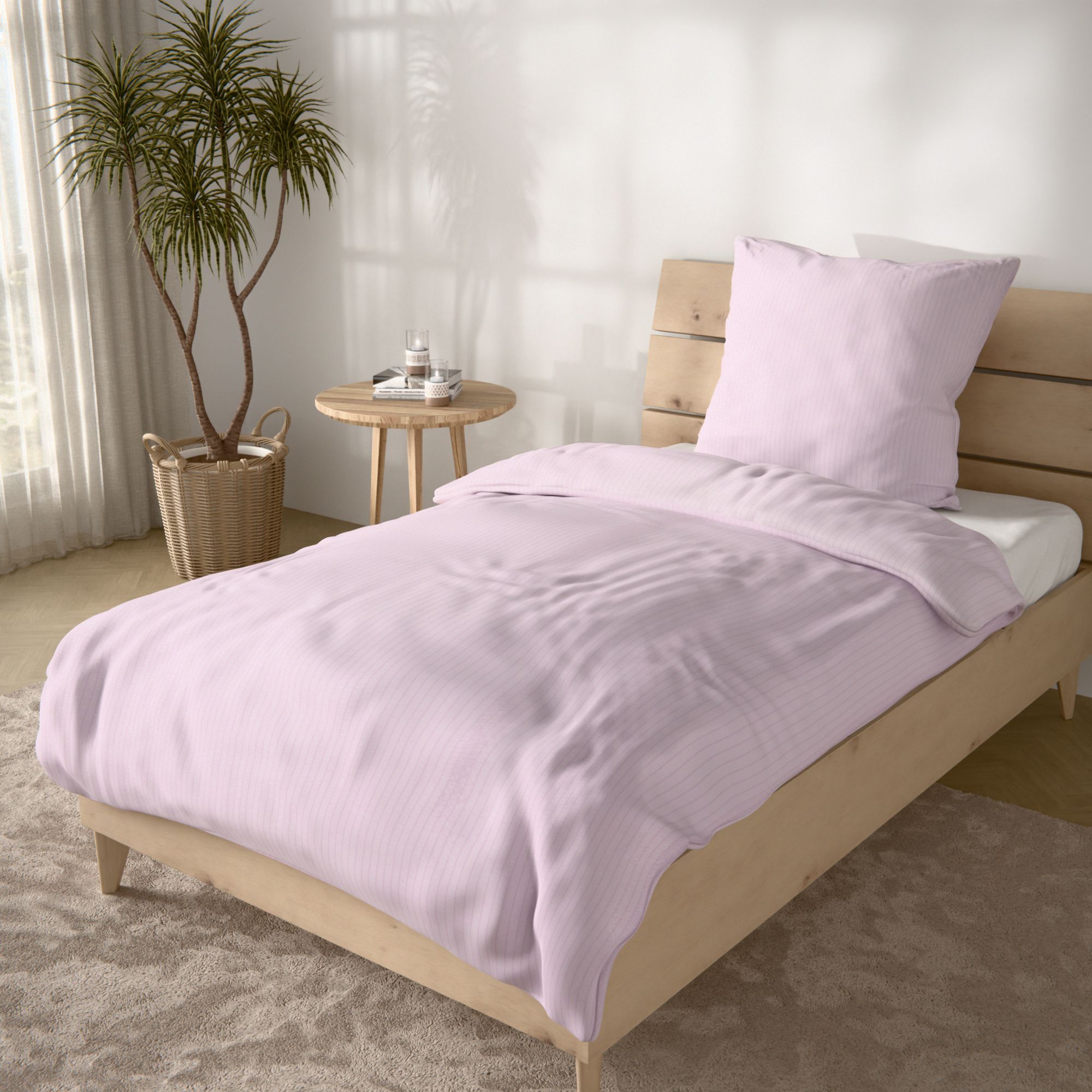 SOFT WAVE uni Bettwäsche Mini- Seersuckerstreifen Einzelbett, 2tlg.