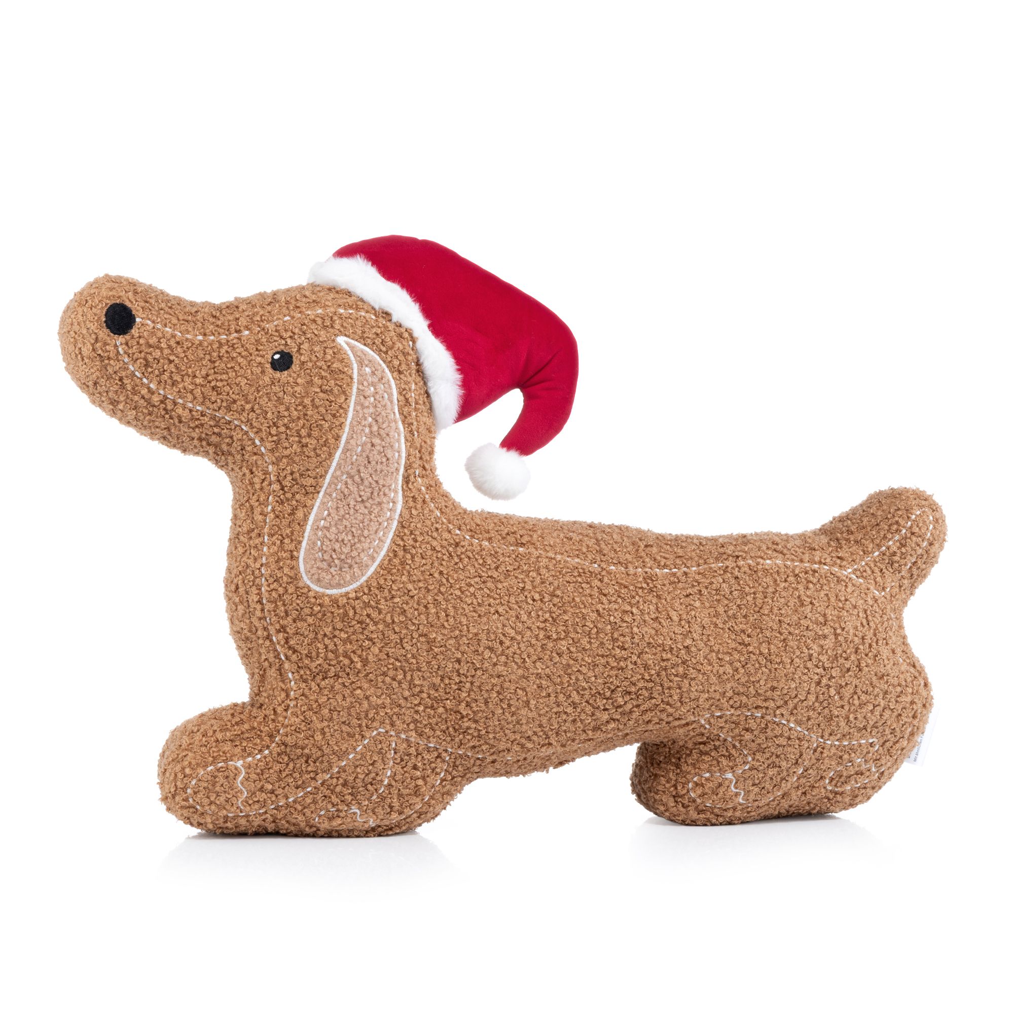 COZEE HOME Dekokissen Weihnachtsdackel Teddy Bouclé