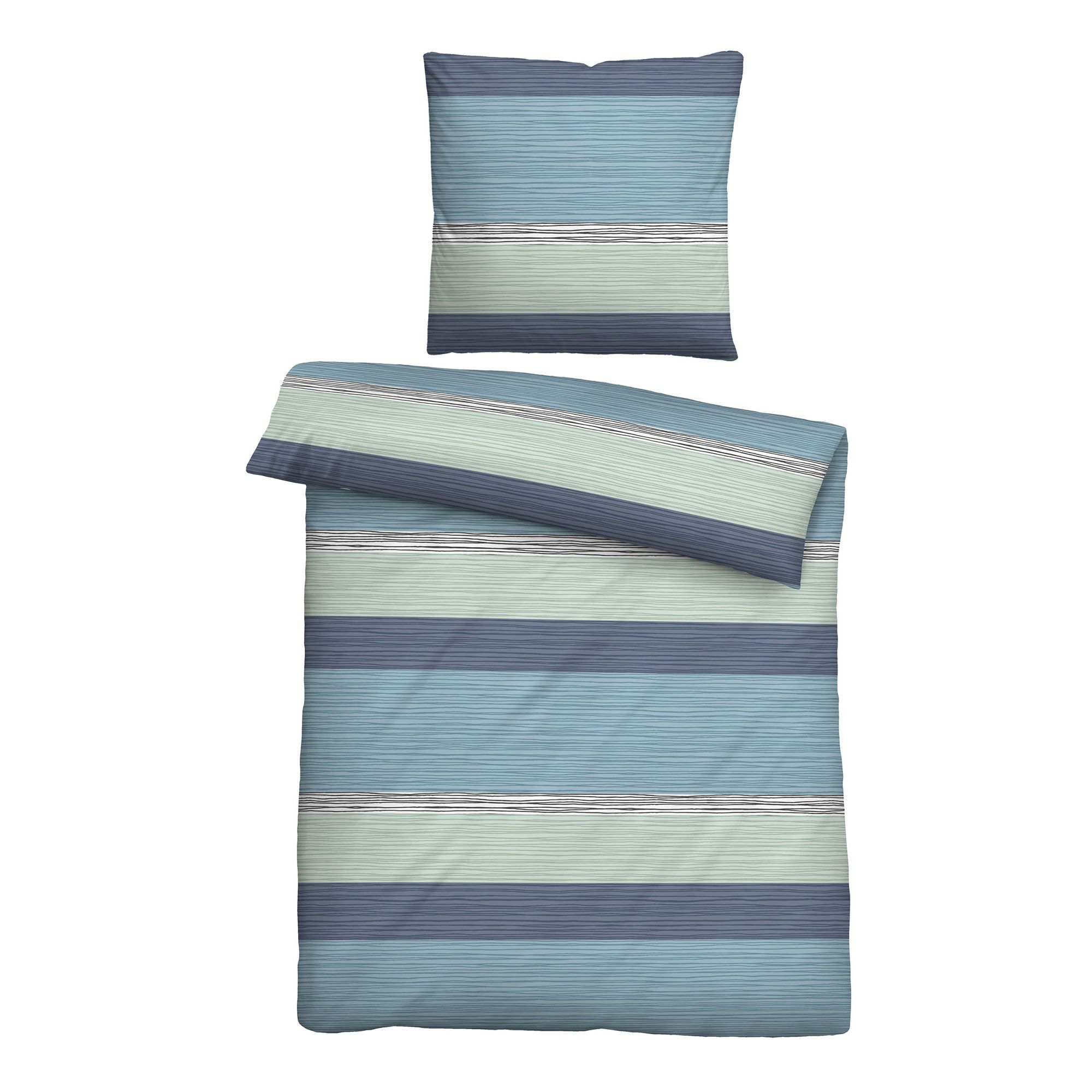 Castell® Bettwäsche Querstreifen Baumwoll Seersucker Einzelbett, 2tlg.