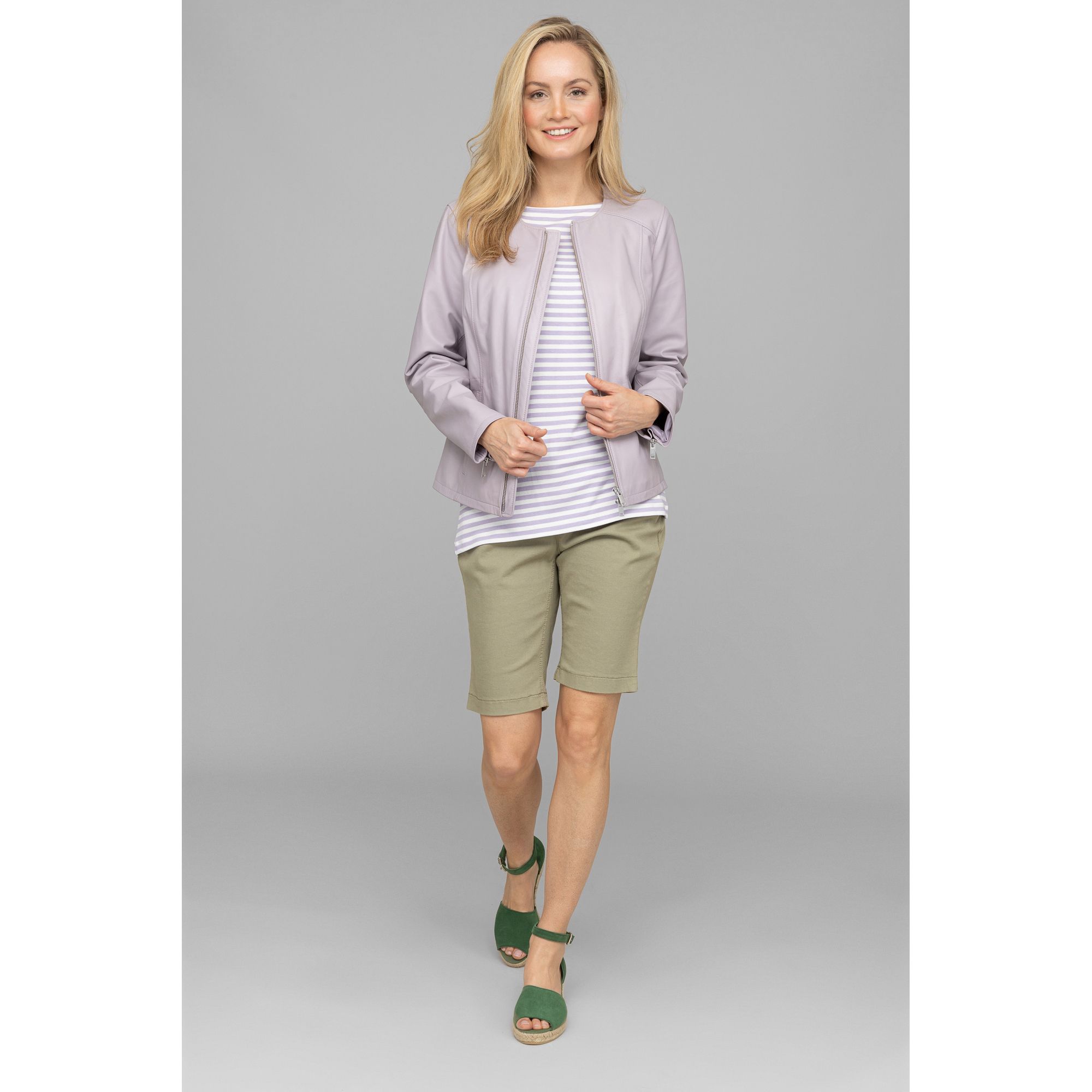 B-Ware STRANDFEIN Lederjacke Lammnappa 2-Wege-Reißverschluss