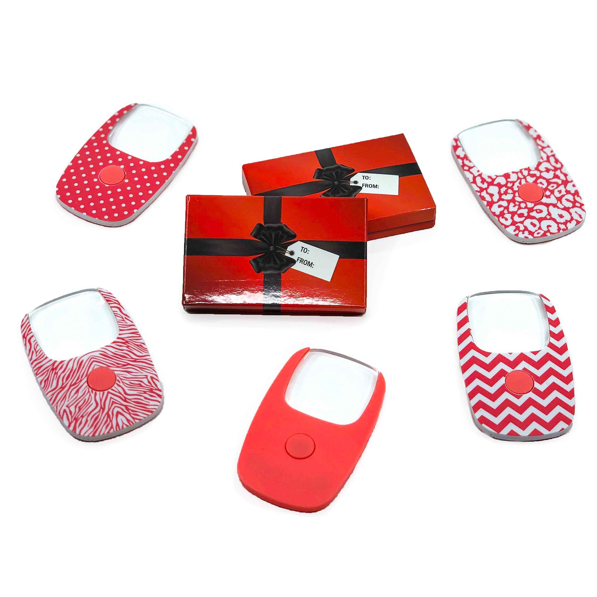 FLIPO® Pocket-Zoom Lupen mit LED-Licht 2,5x Vergrößerung 5 Stück