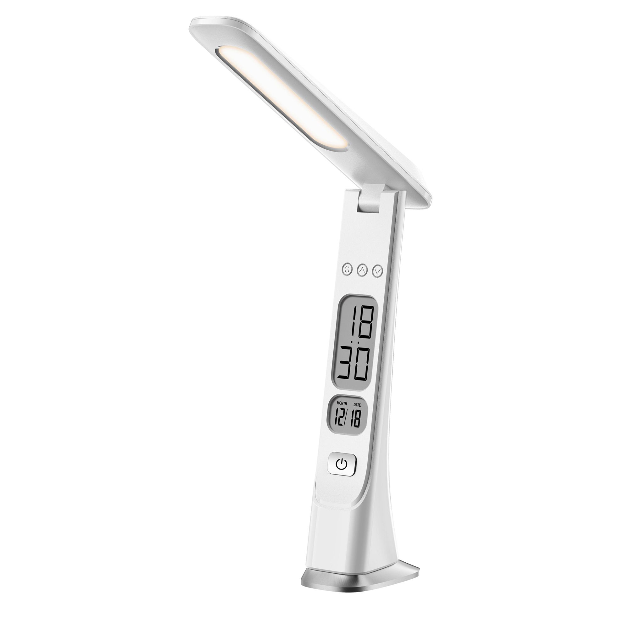 LED-Tischleuchte 3 Lichtfarben stufenlos dimmbar Multifunktionsdisplay wiederaufladbar