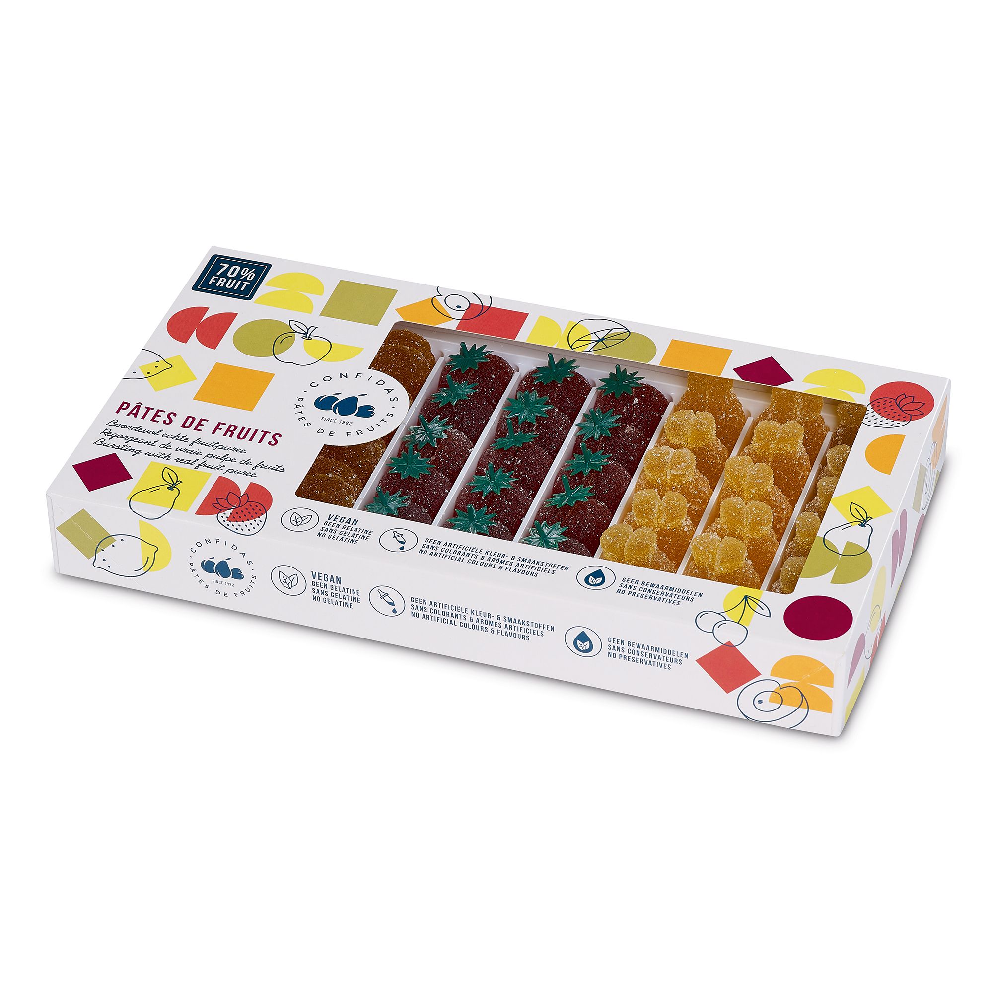 CONFIDAS PÂTES DE FRUITS Tropische Früchte 3 versch. Sorten Inhalt 1 ...