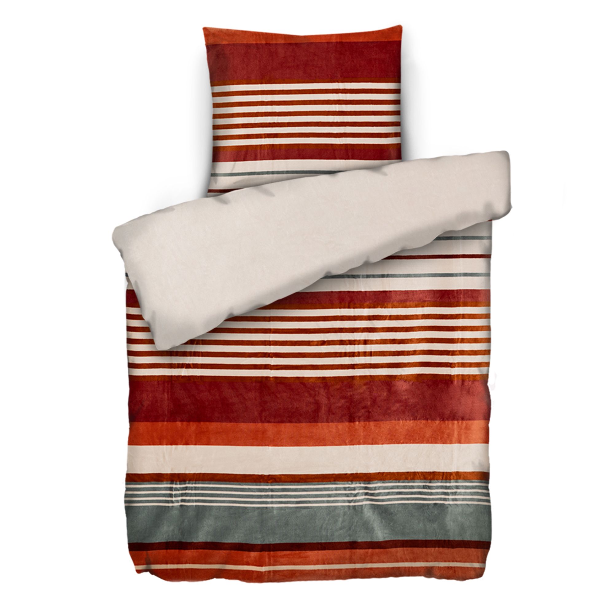 MONT CHALET Wendebettwäsche Querstreifen Mikrofaser Chinchilla Einzelbett, 2tlg.