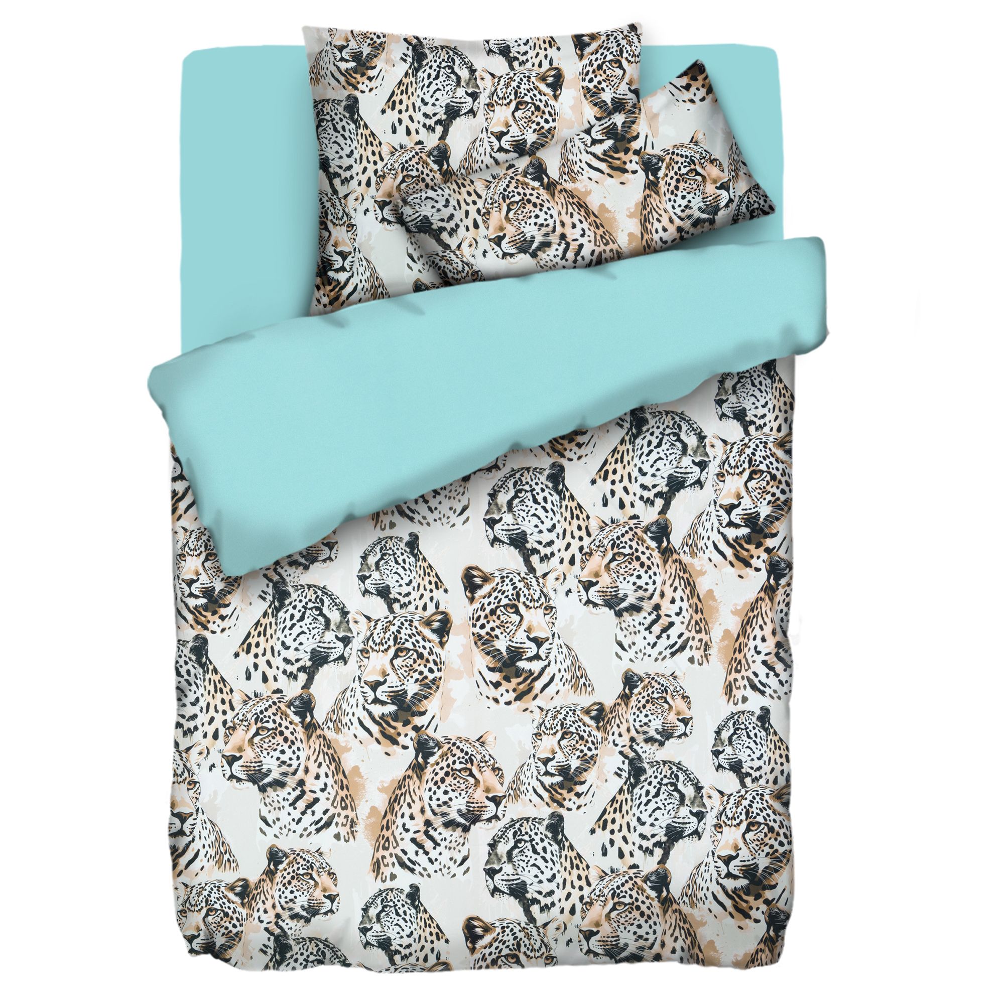 JERYMOOD Wendebettwäsche Animaldruck Mikrofaser Jersey Einzelbett, 4tlg.