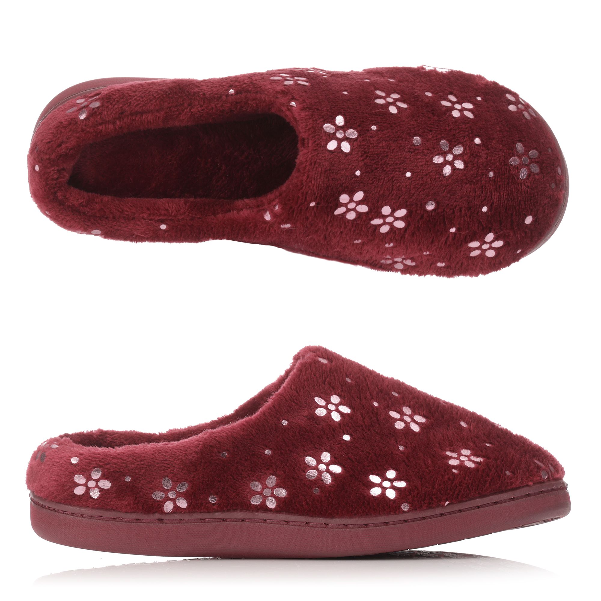 MONT CHALET Damen-Hausschuh Glitzer Mikrofaser Chinchilla weich gepolstert