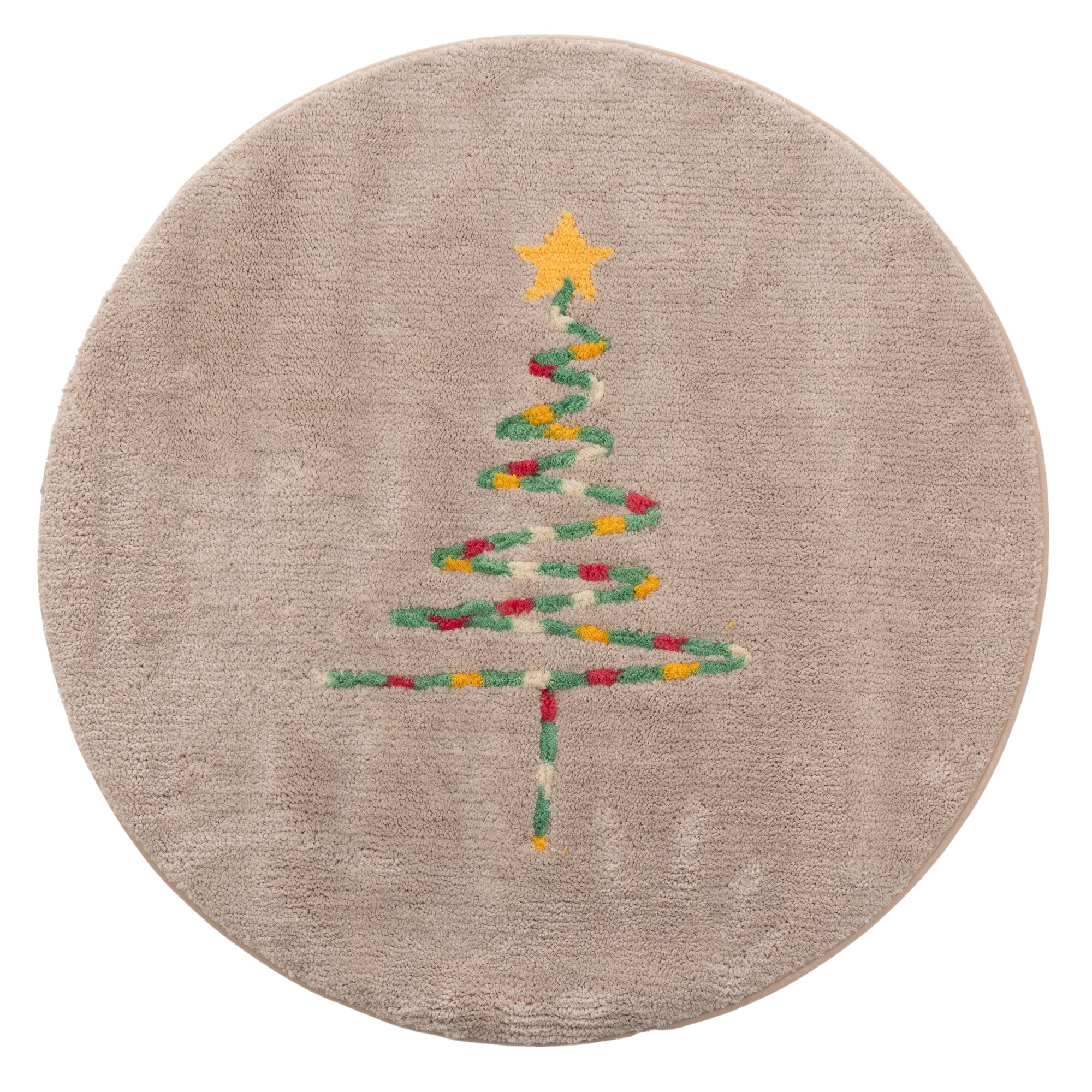 CASA FONDO 1 runder Teppich Tannenbaum Mikrofaser, waschbar Farb- & Größenauswahl