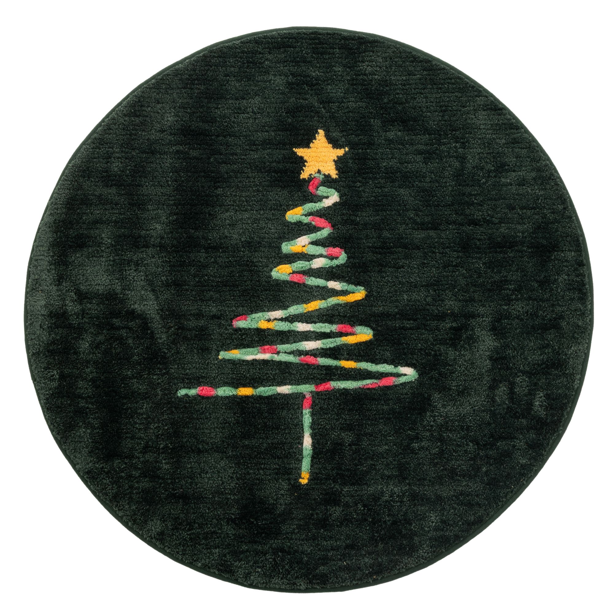 CASA FONDO 1 runder Teppich Tannenbaum Mikrofaser, waschbar Farb- & Größenauswahl
