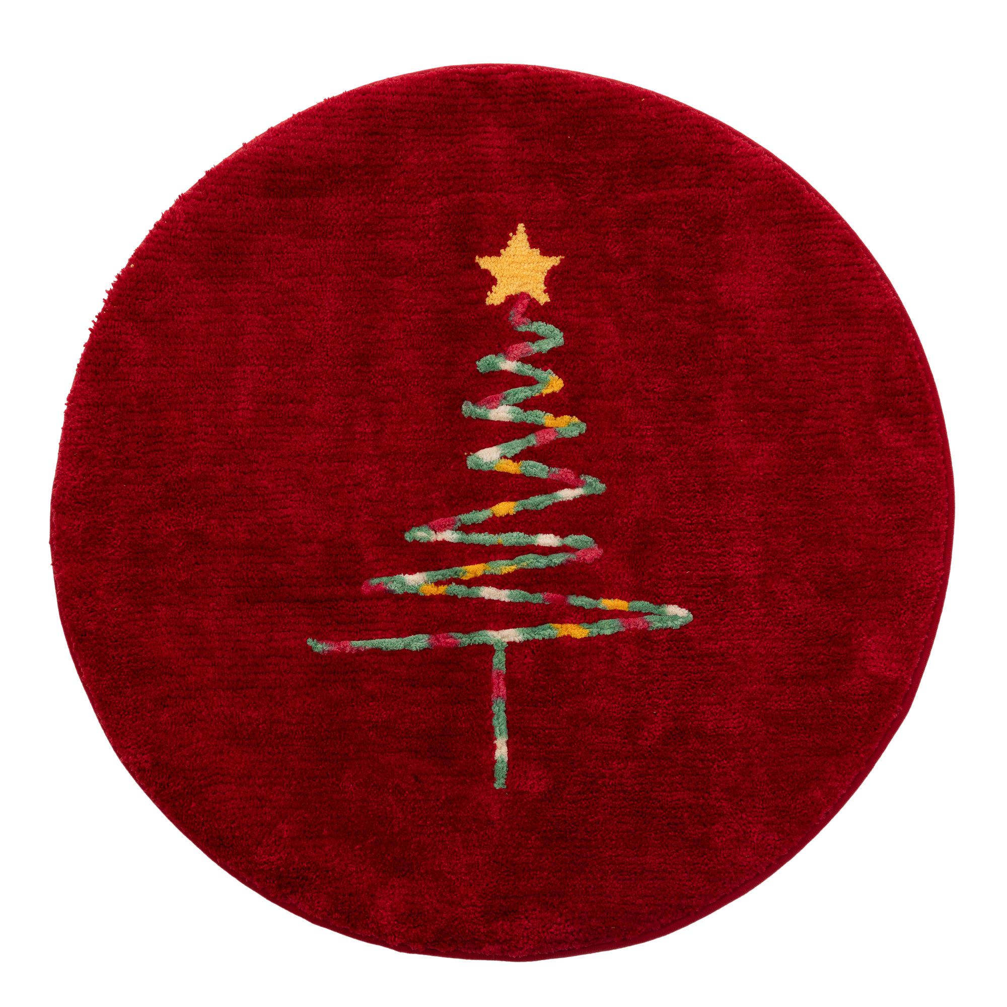 CASA FONDO 1 runder Teppich Tannenbaum Mikrofaser, waschbar Farb- & Größenauswahl