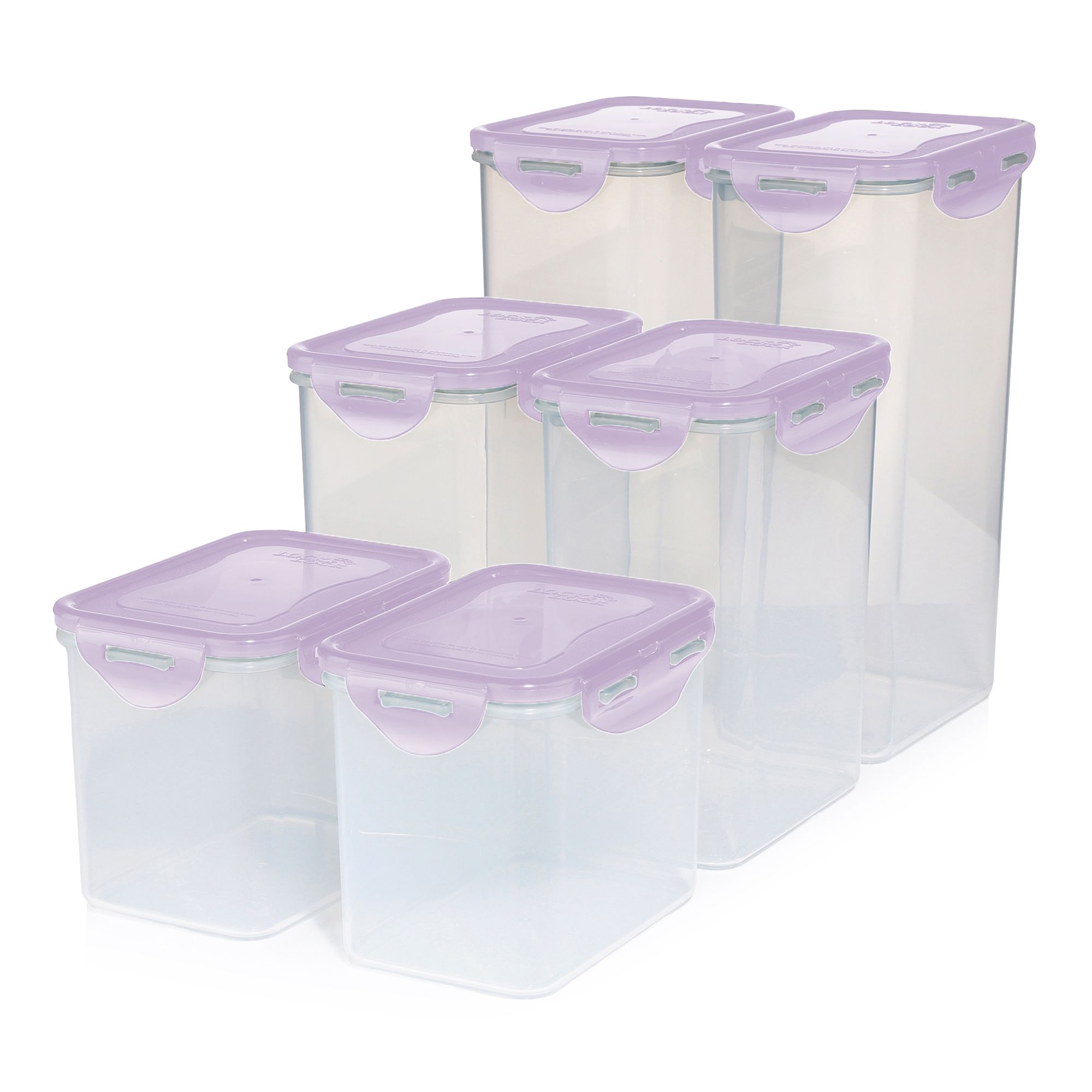 LocknLock 6 Frischhaltedosen 2x1L, 2x1,8L und 2x2,4L Gesamtvolumen 10,4L