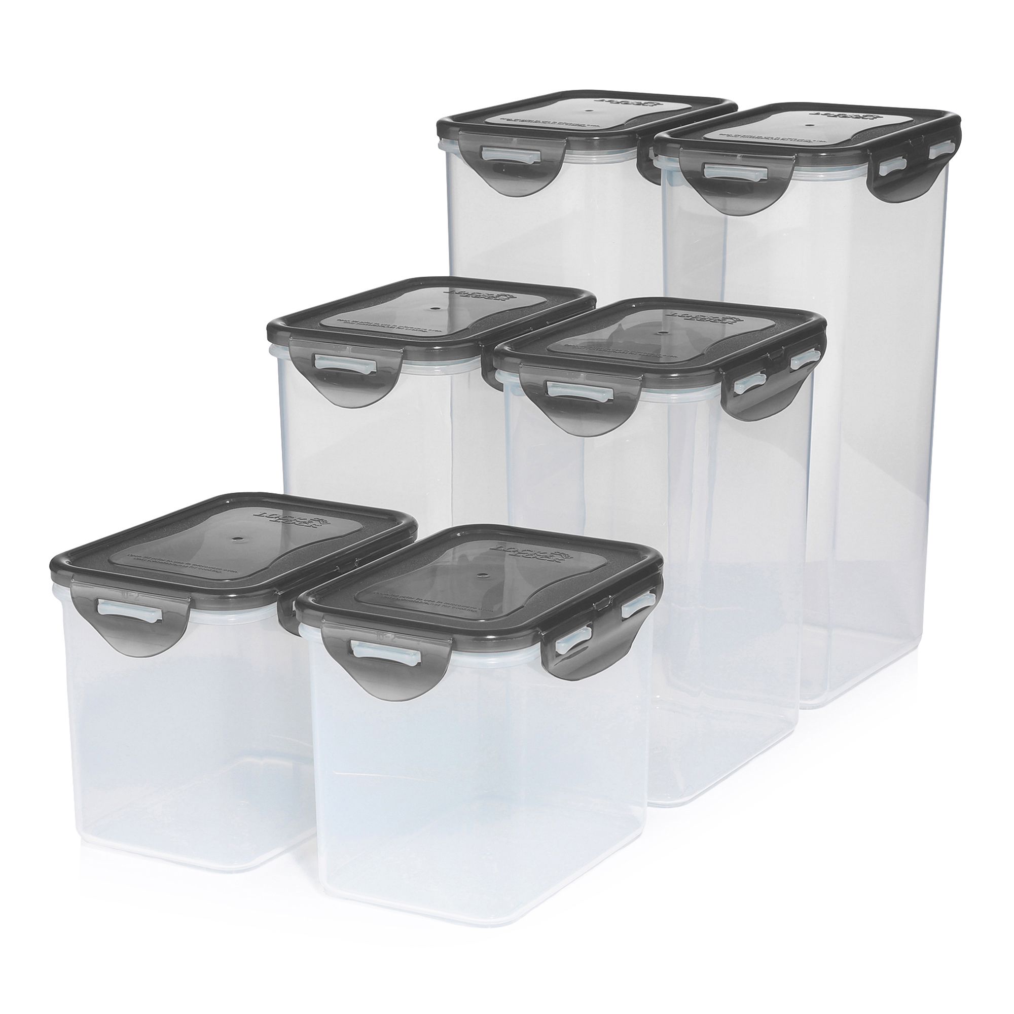 LocknLock 6 Frischhaltedosen 2x1L, 2x1,8L und 2x2,4L Gesamtvolumen 10,4L