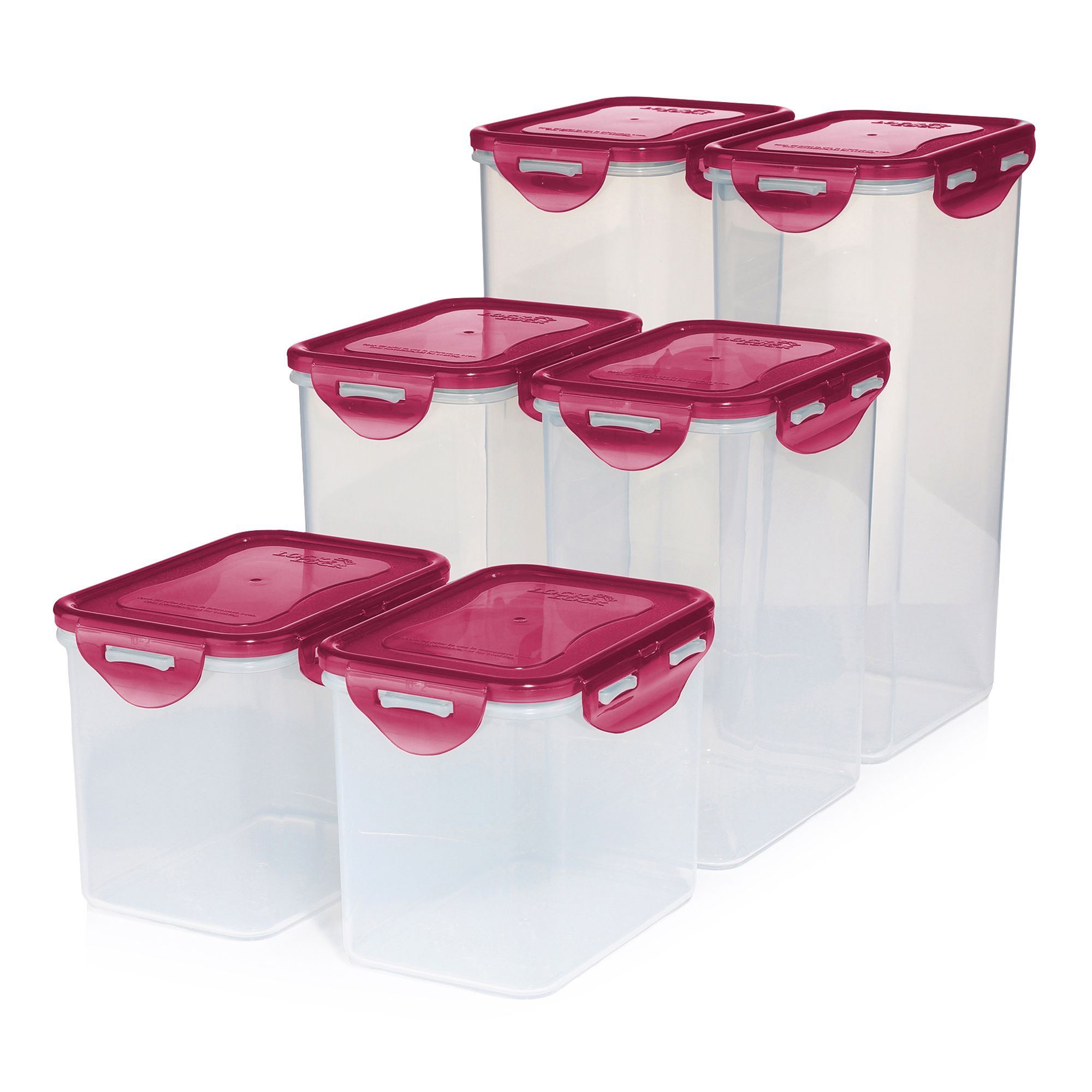 LocknLock 6 Frischhaltedosen 2x1L, 2x1,8L und 2x2,4L Gesamtvolumen 10,4L