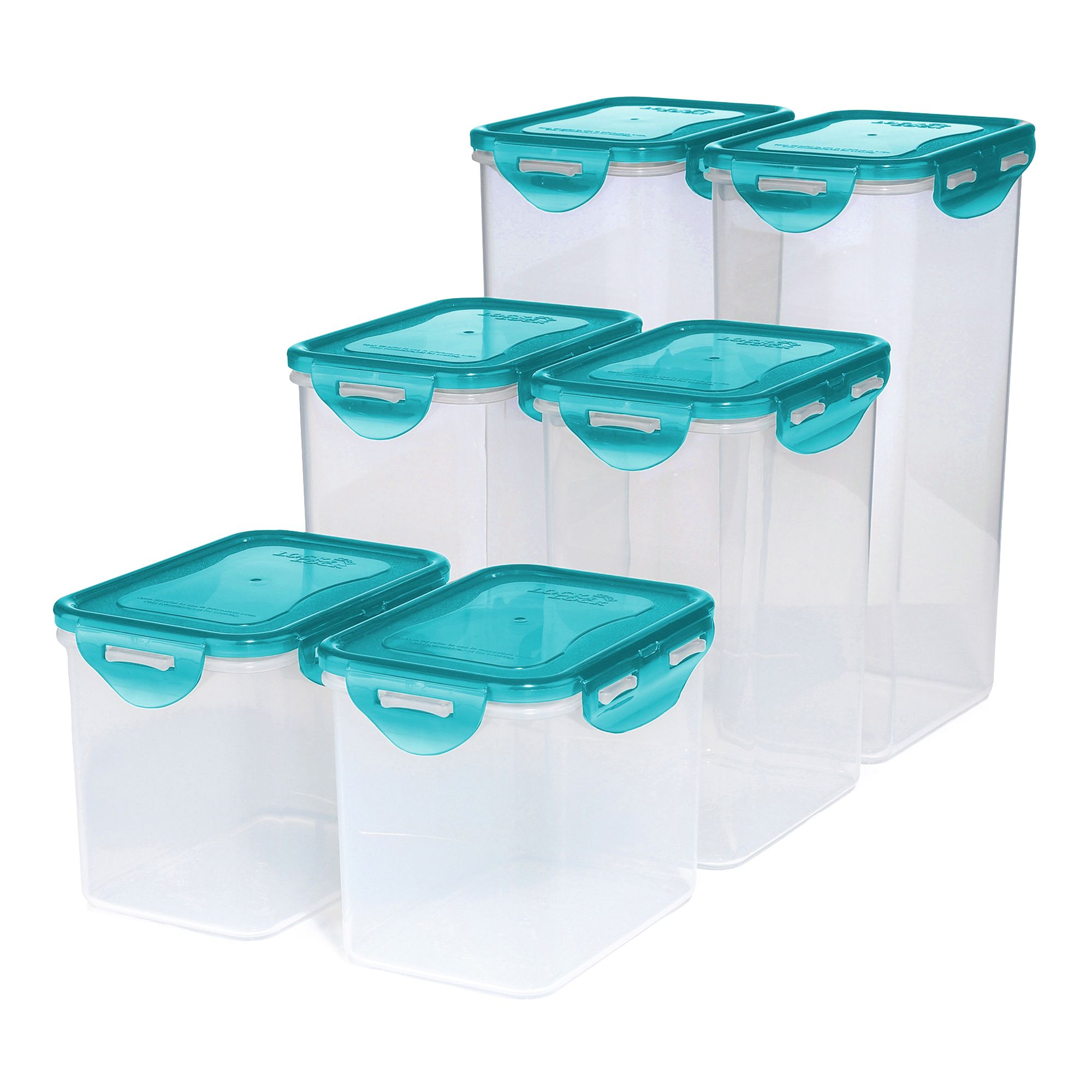 LocknLock 6 Frischhaltedosen 2x1L, 2x1,8L und 2x2,4L Gesamtvolumen 10,4L