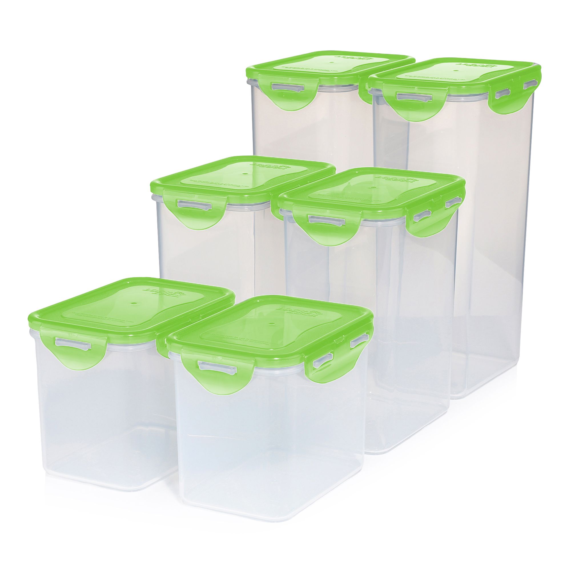 LocknLock 6 Frischhaltedosen 2x1L, 2x1,8L und 2x2,4L Gesamtvolumen 10,4L