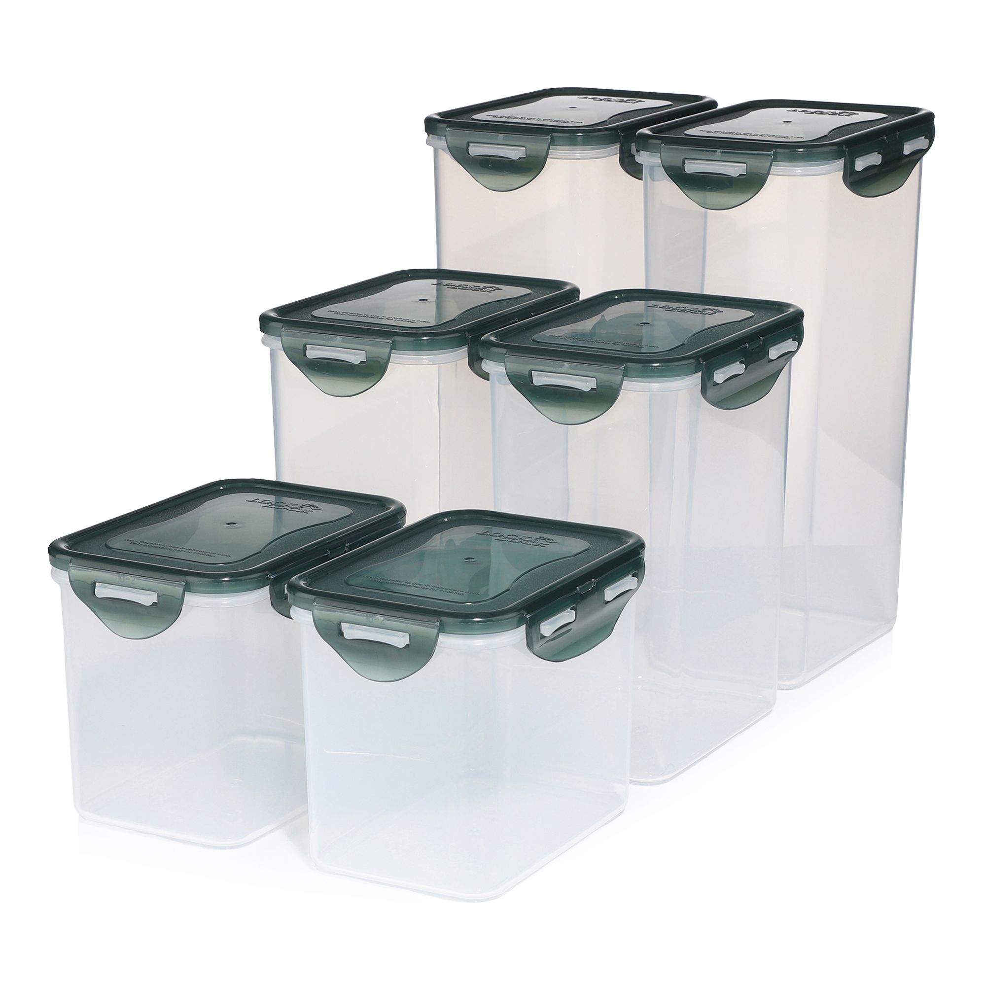 LocknLock 6 Frischhaltedosen 2x1L, 2x1,8L und 2x2,4L Gesamtvolumen 10,4L